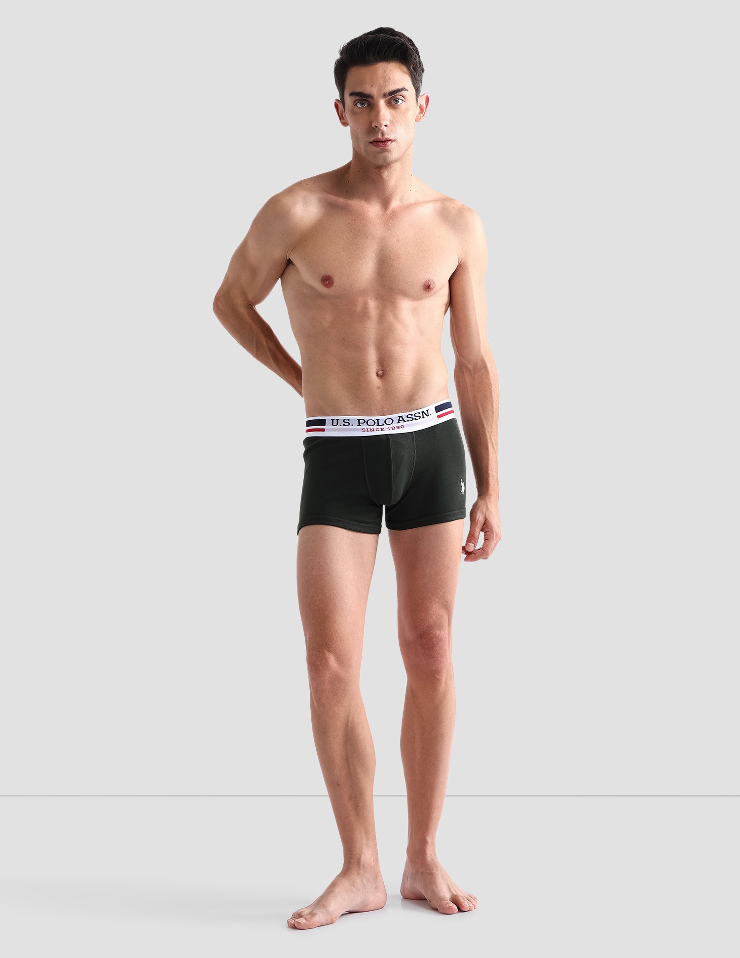 Mid Rise Cotton I641 Trunks - Pack Of 2 Olive and True Blue - U.S. POLO ASSN. | Large