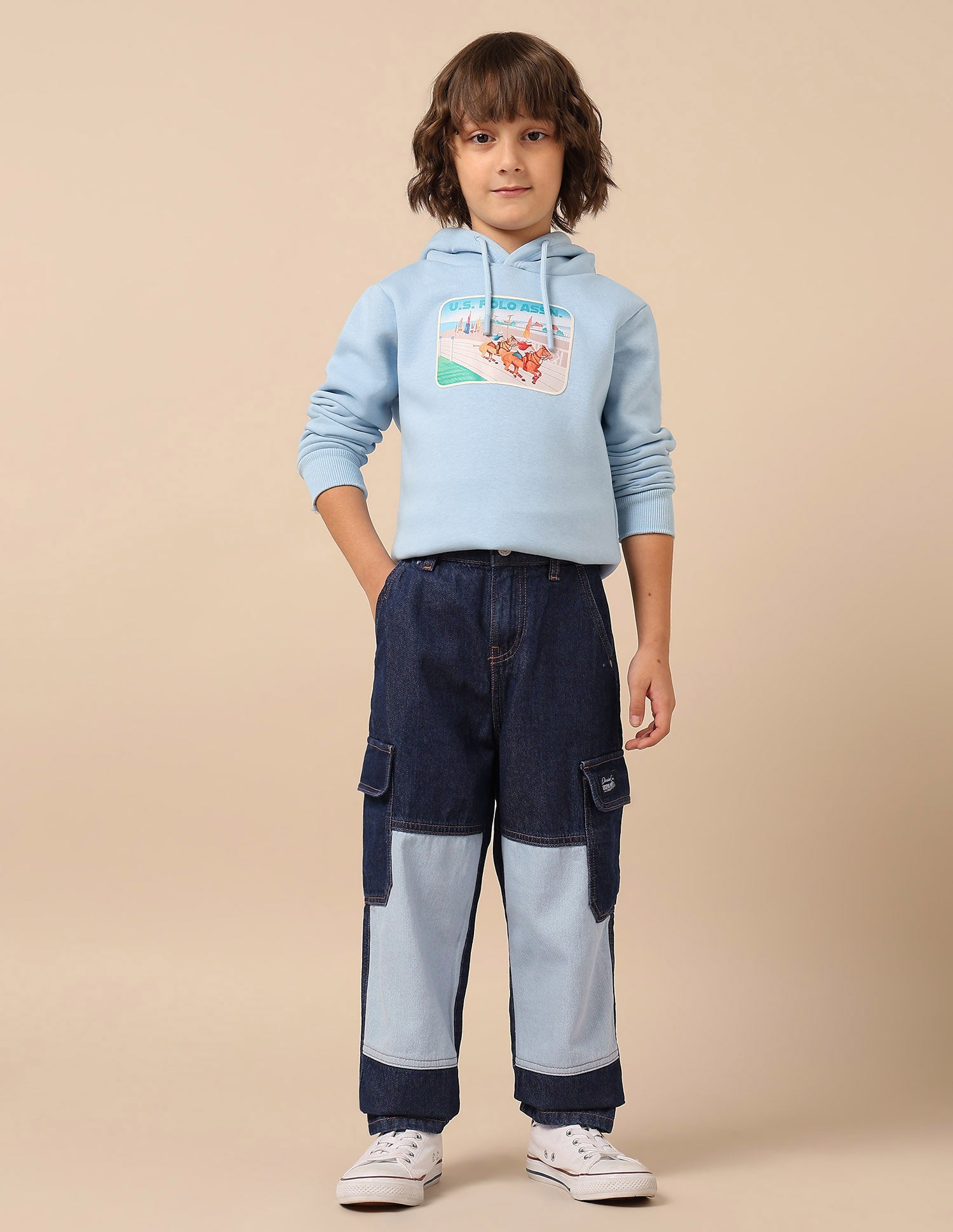 Boys Baggy Fit Mid Rise Jeans Blue - U.S. POLO ASSN. | Large