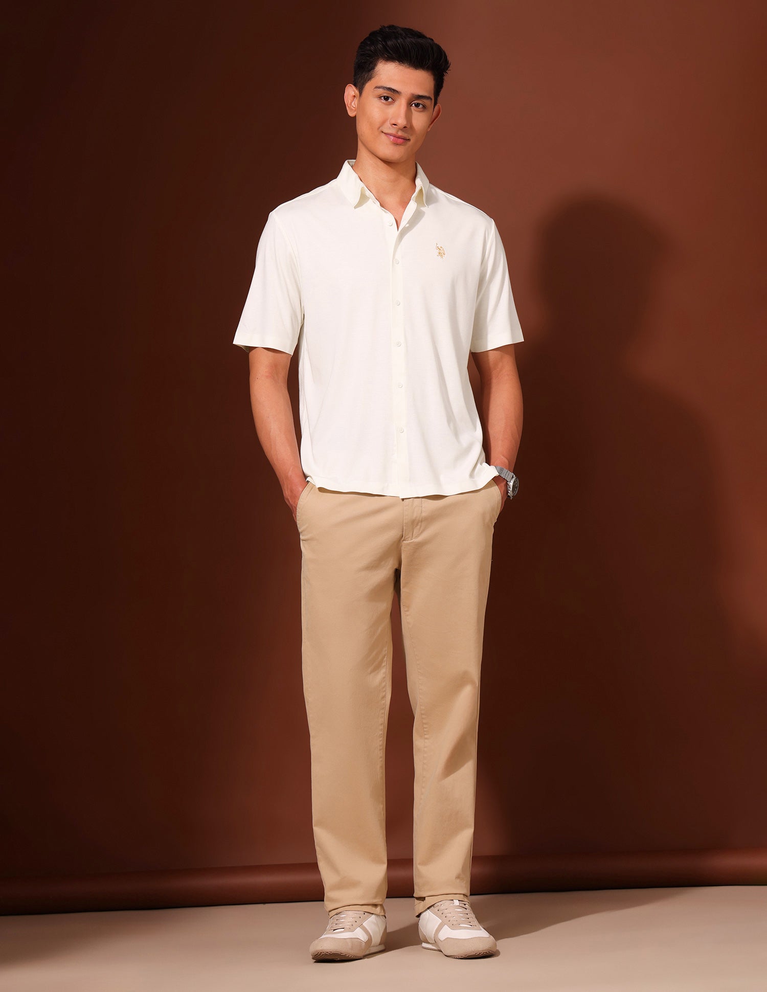 Tailored Fit Working Holiday Shirt White - U.S. Polo Assn. India | Large