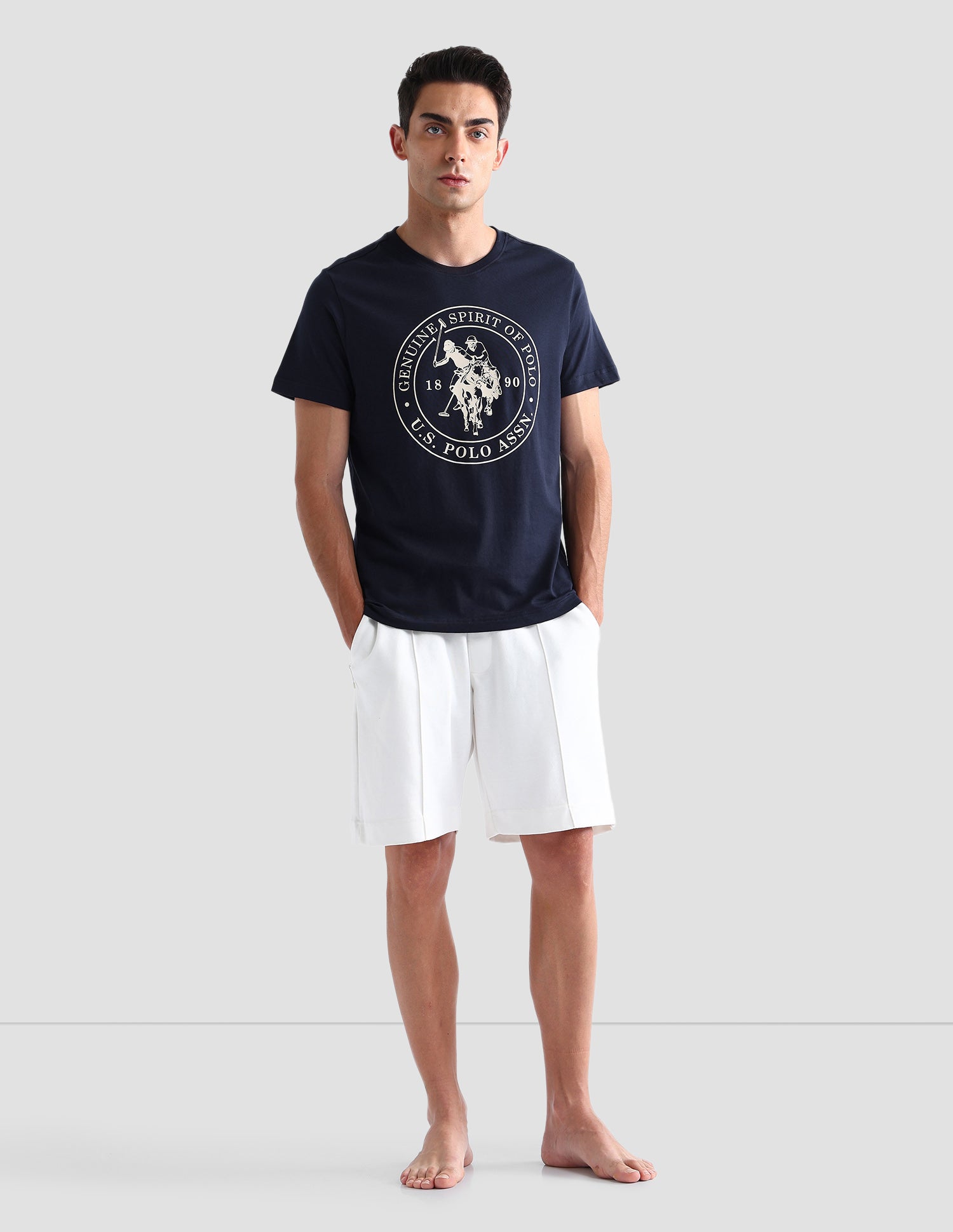 Comfort Fit Printed I643 Lounge T-Shirt - Pack Of 1 Navy Blue - U.S. POLO ASSN. | Large