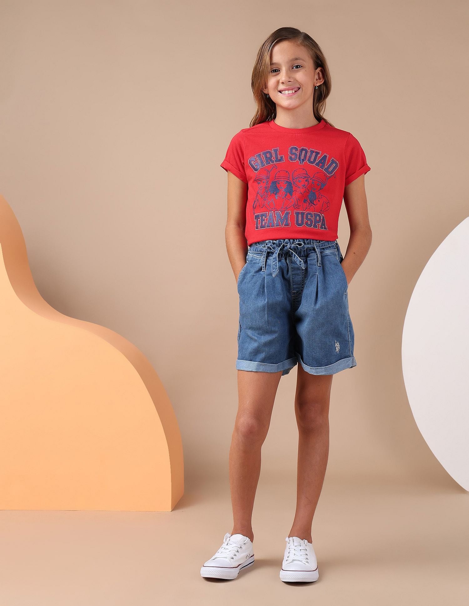 Girl Squad Pure Cotton T-Shirt Red - U.S. POLO ASSN. | Large