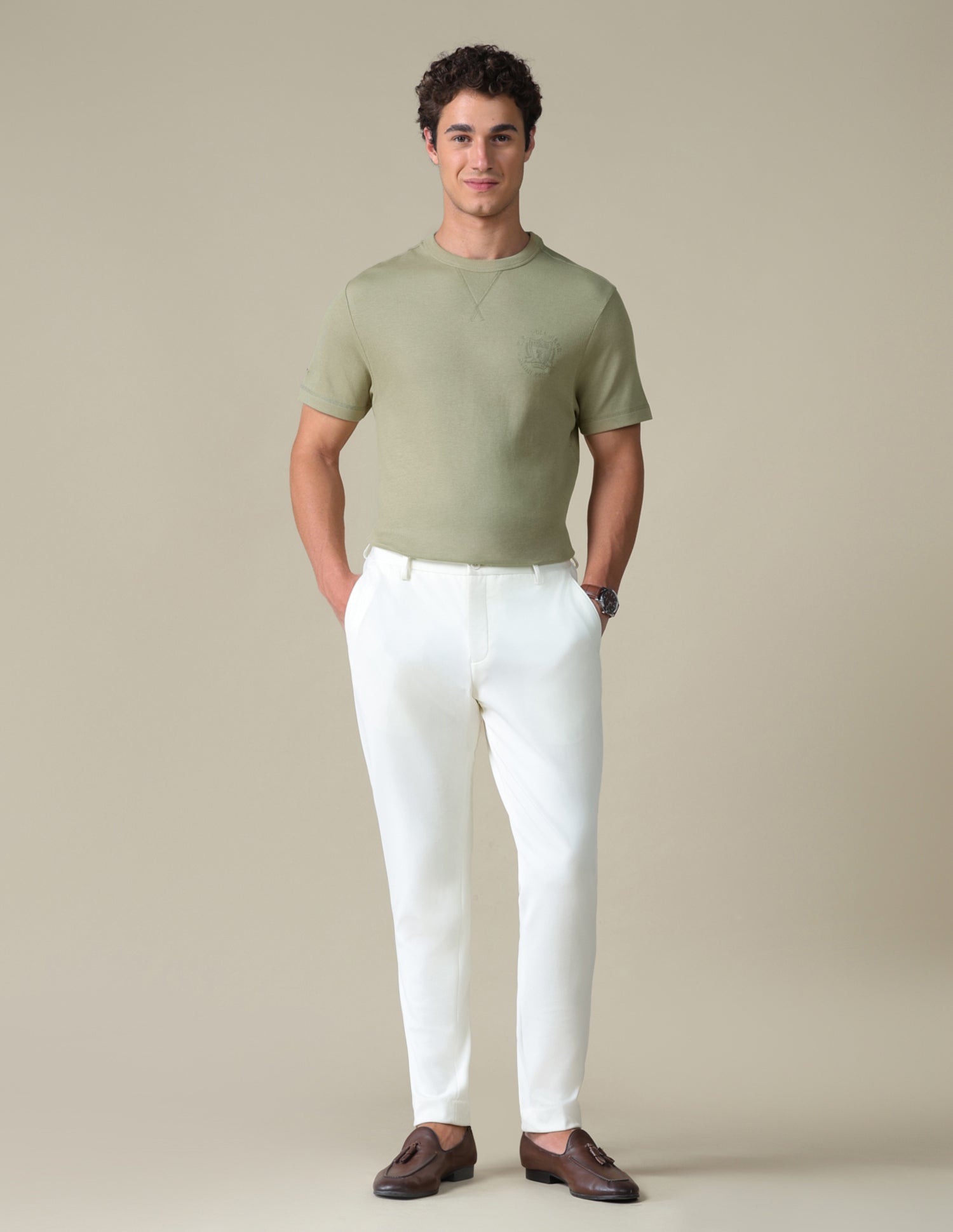 Slim Fit Solid T-Shirt Green - U.S. Polo Assn. India | Large