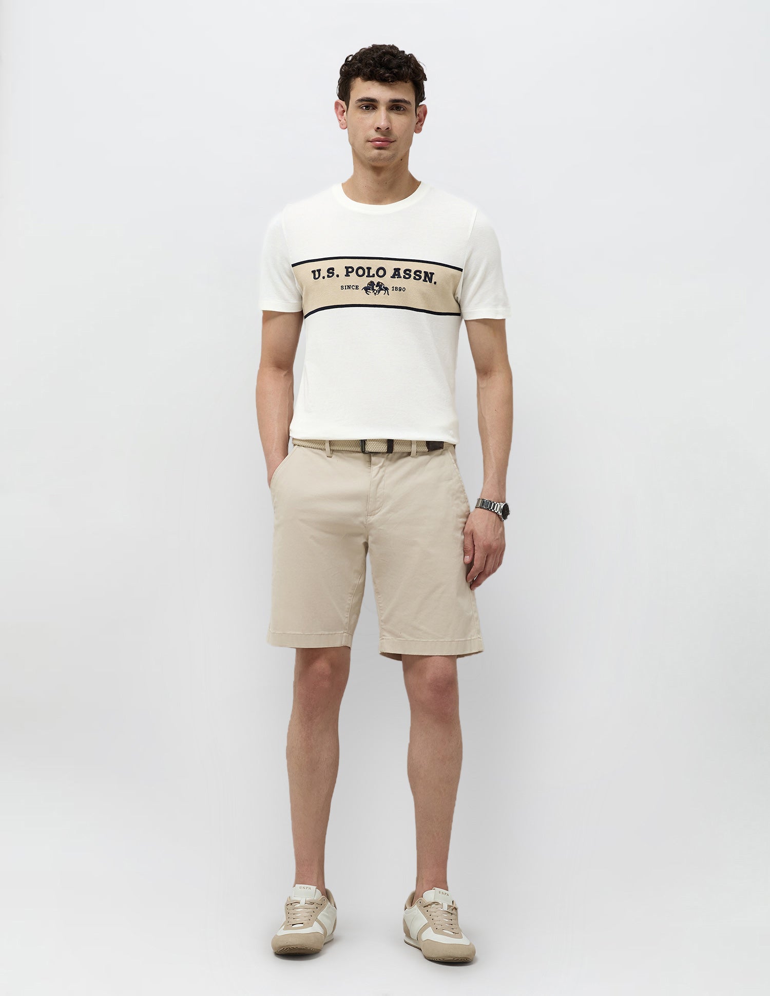 Brand Embroidered Regular Fit T-Shirt Off White - U.S. POLO ASSN. | Large