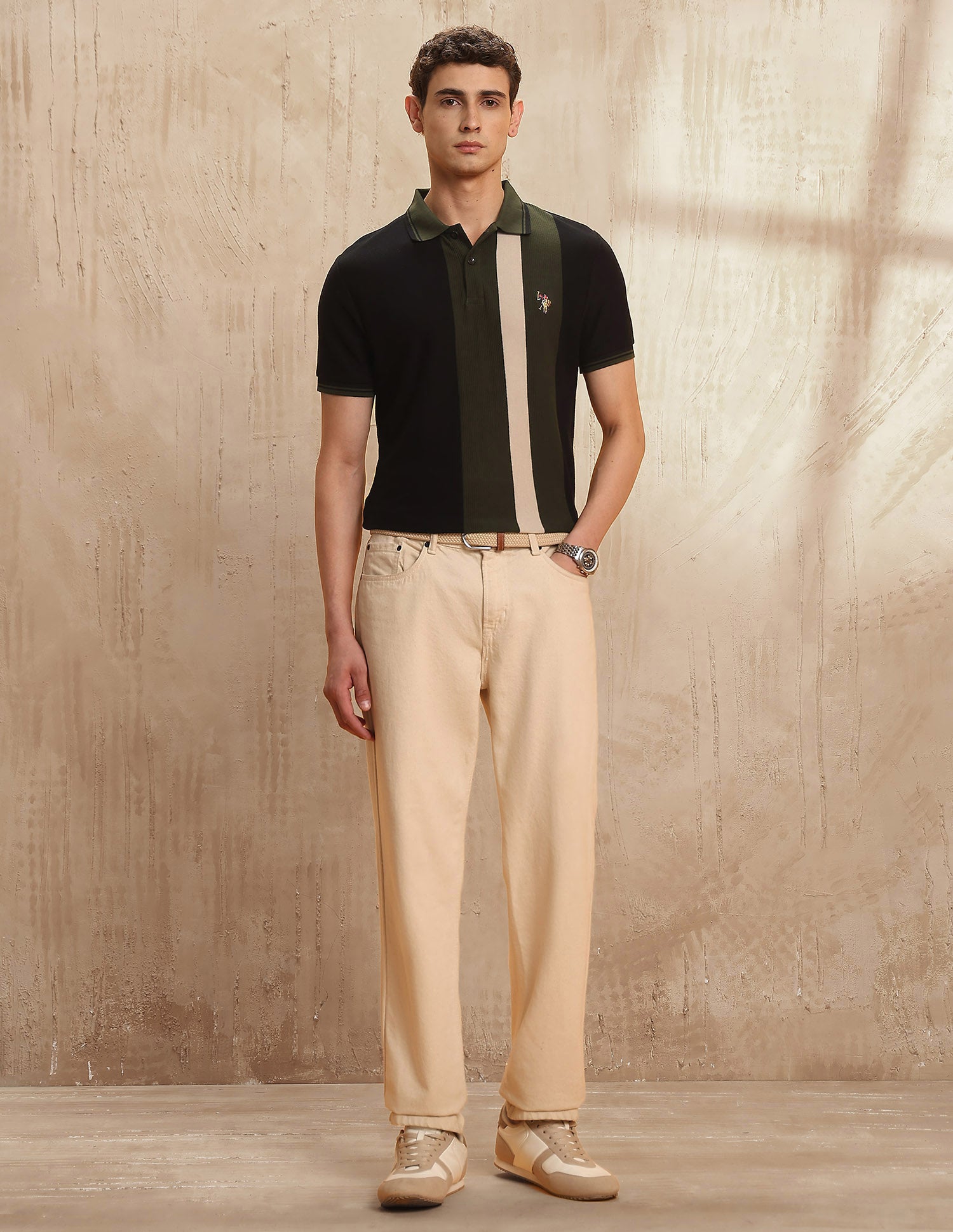 Colourblocked Legend Of Horseshoe Polo Shirt Olive - U.S. POLO ASSN. | Large