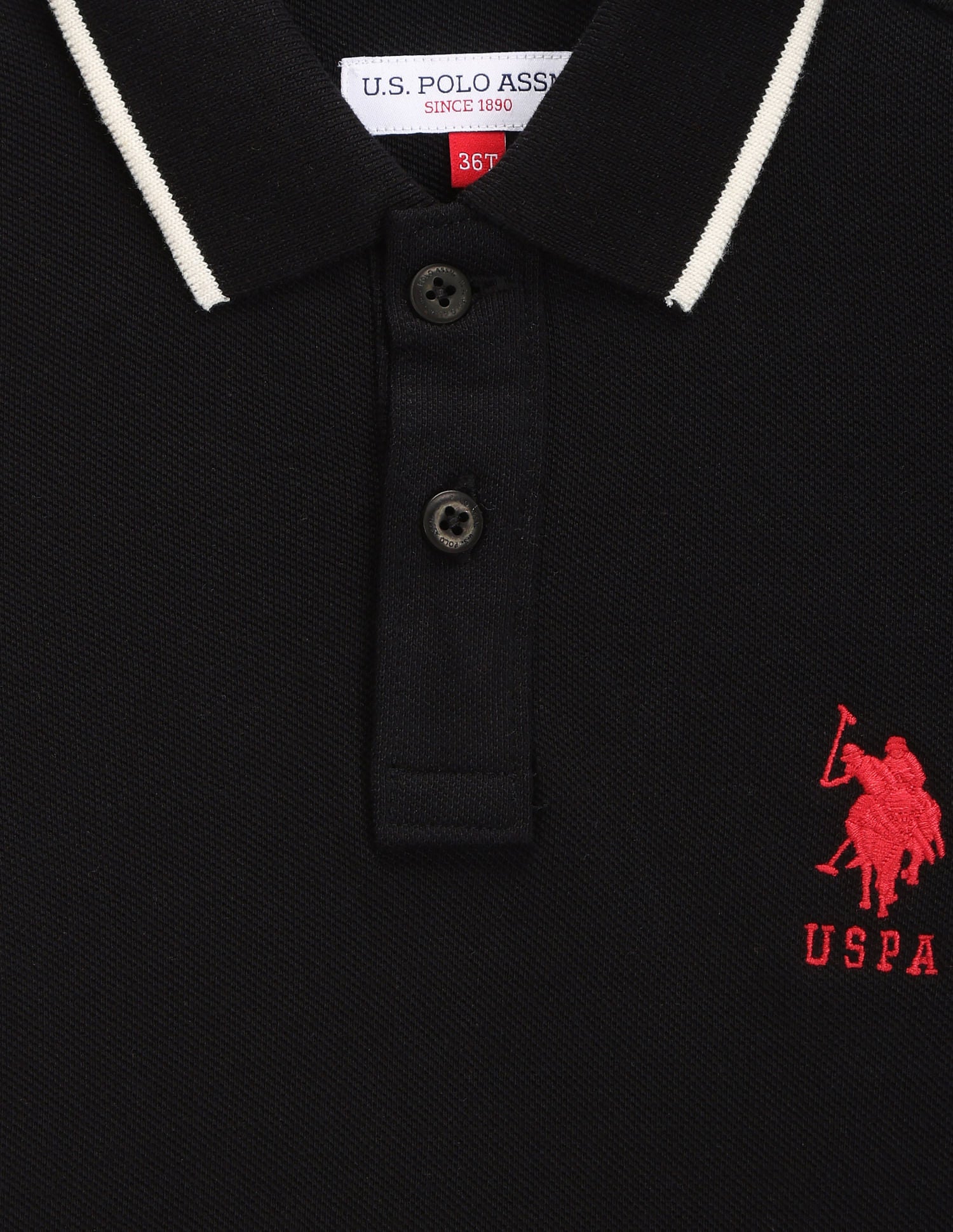 Boys Solid Polo Shirt Black - U.S. POLO ASSN. | Large