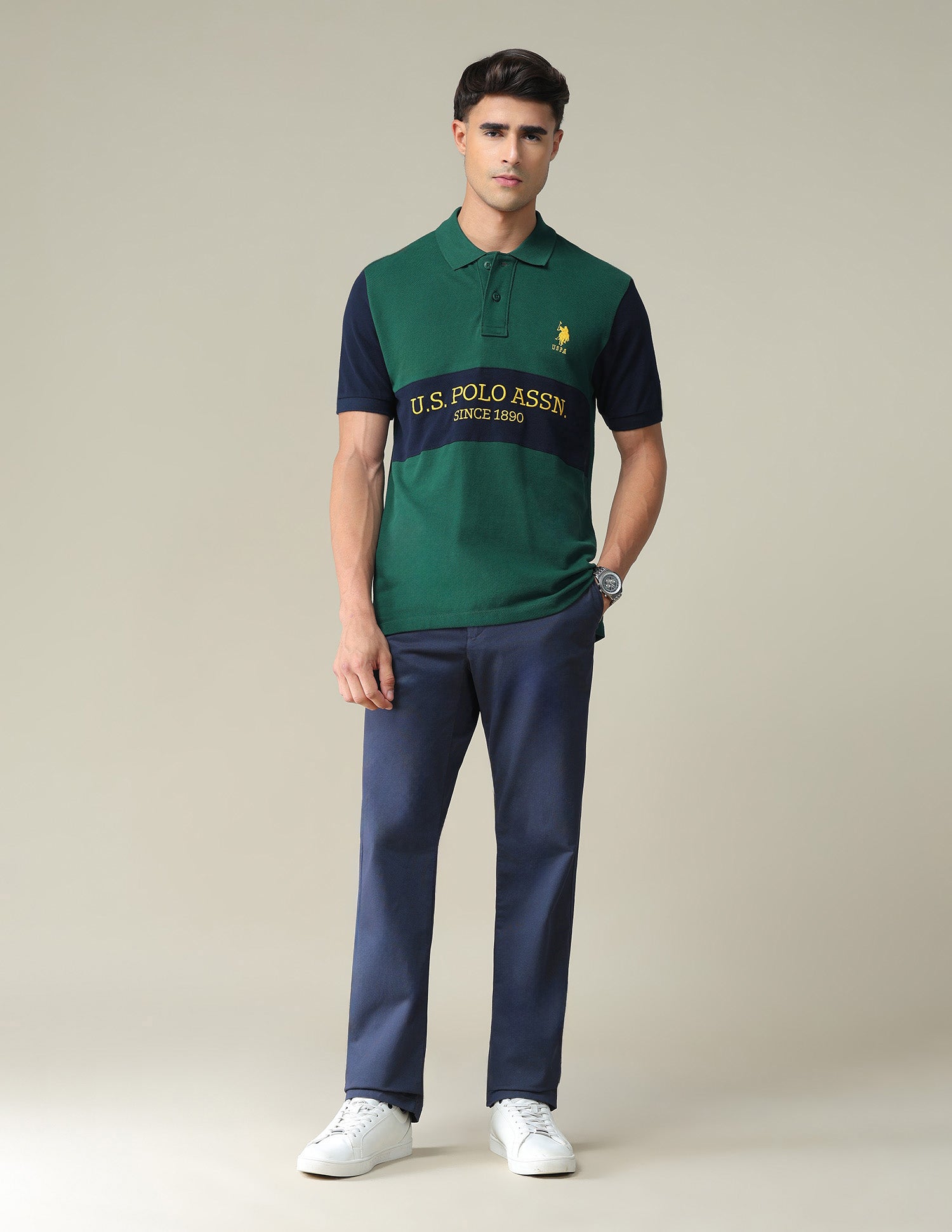 Embroidered Rugby Polo Shirt Dark Green - U.S. POLO ASSN. | Large