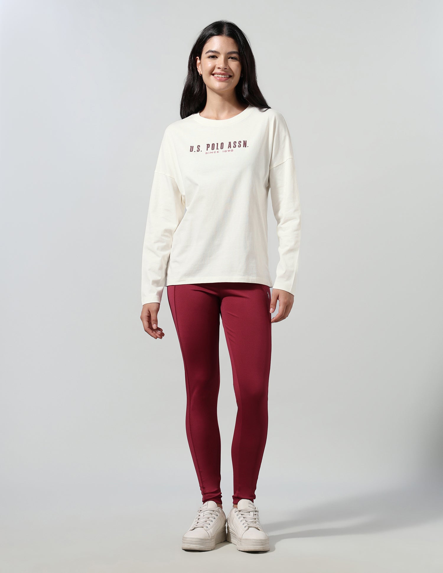 Brand Printed Relaxed Fit T-Shirt Off White - U.S. Polo Assn. India | Large