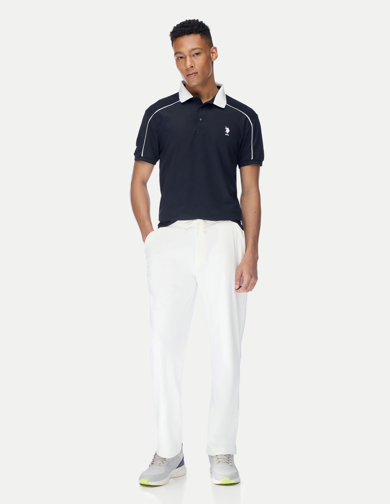 Solid Regular Fit Active Polo Shirt Navy - U.S. Polo Assn. India | Large