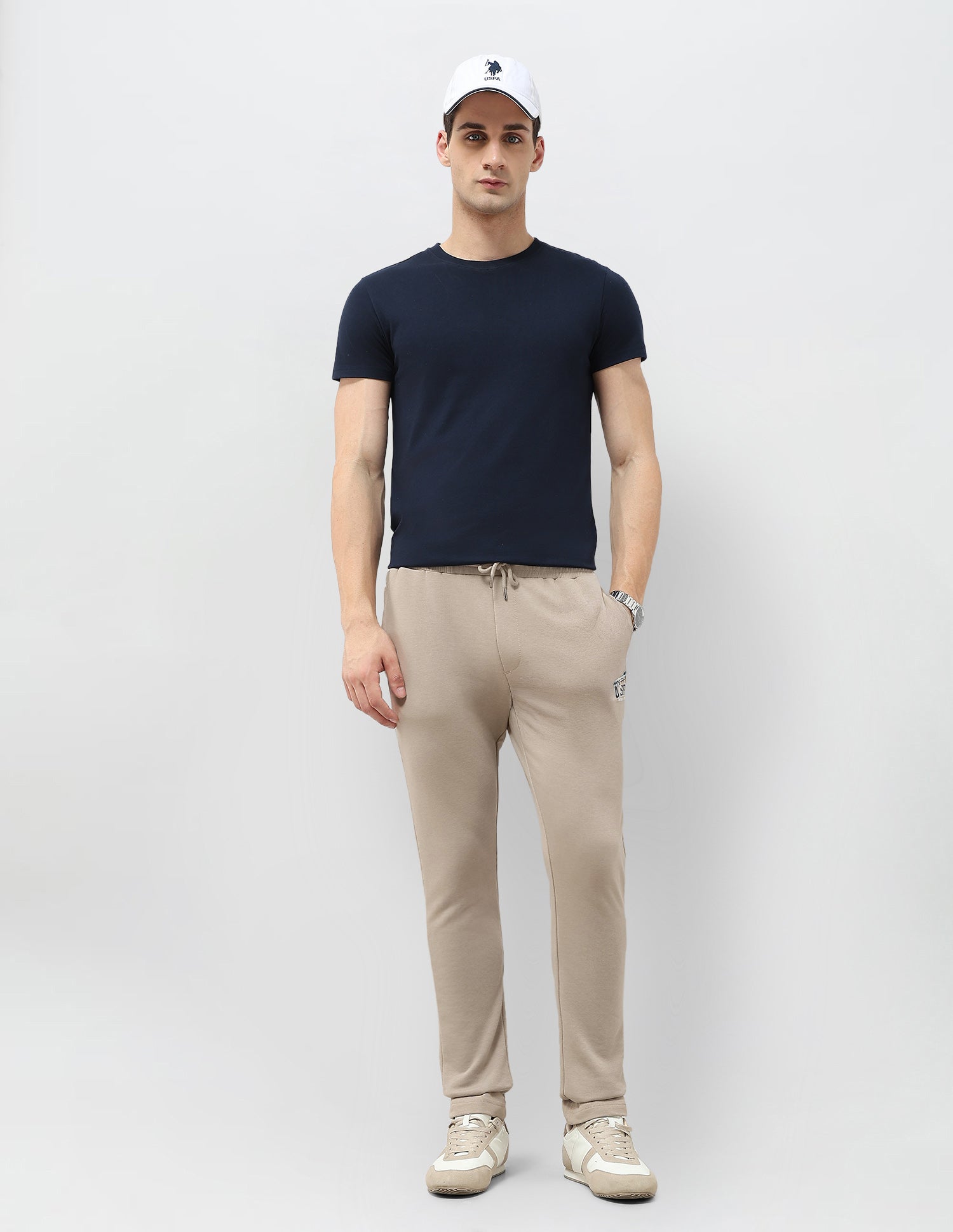 Solid Regular Fit Track Pants Light Brown - U.S. POLO ASSN. | Large