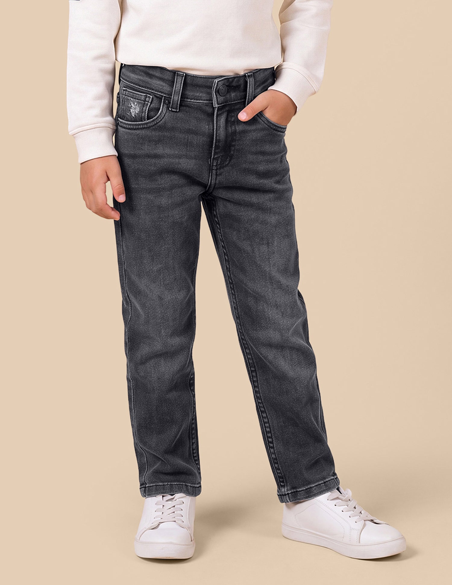Harold Relaxed Fit Black Jeans Black - U.S. Polo Assn. India | Large