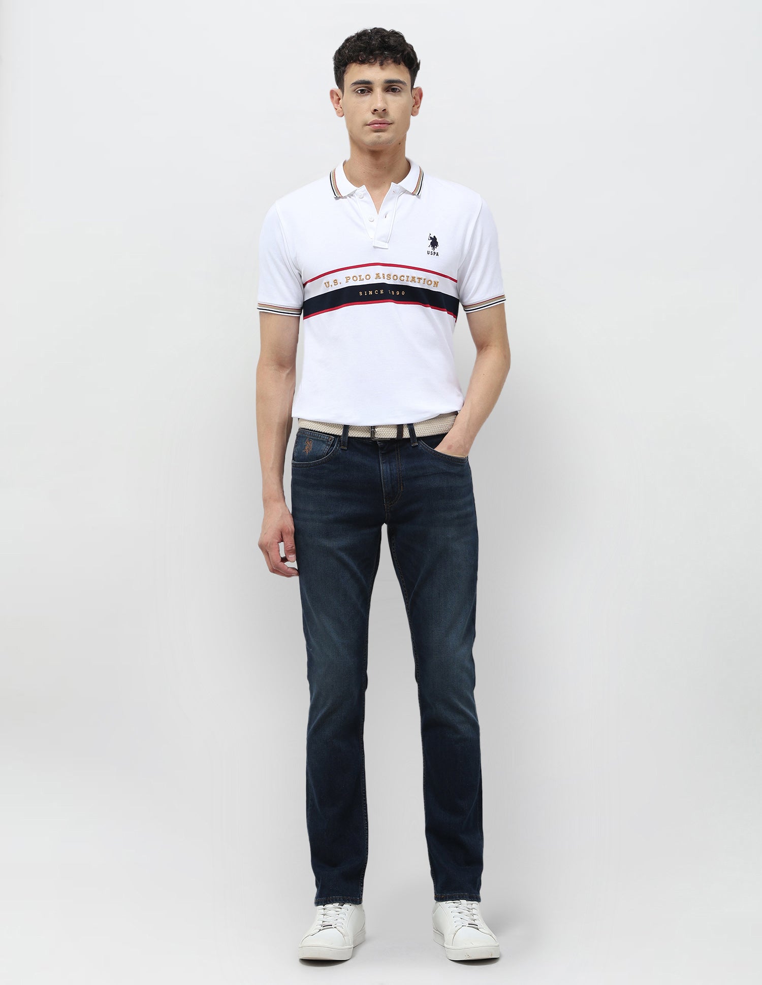 Brandon Slim-Tapered Fit Blue Jeans Med Blue - U.S. POLO ASSN. | Large