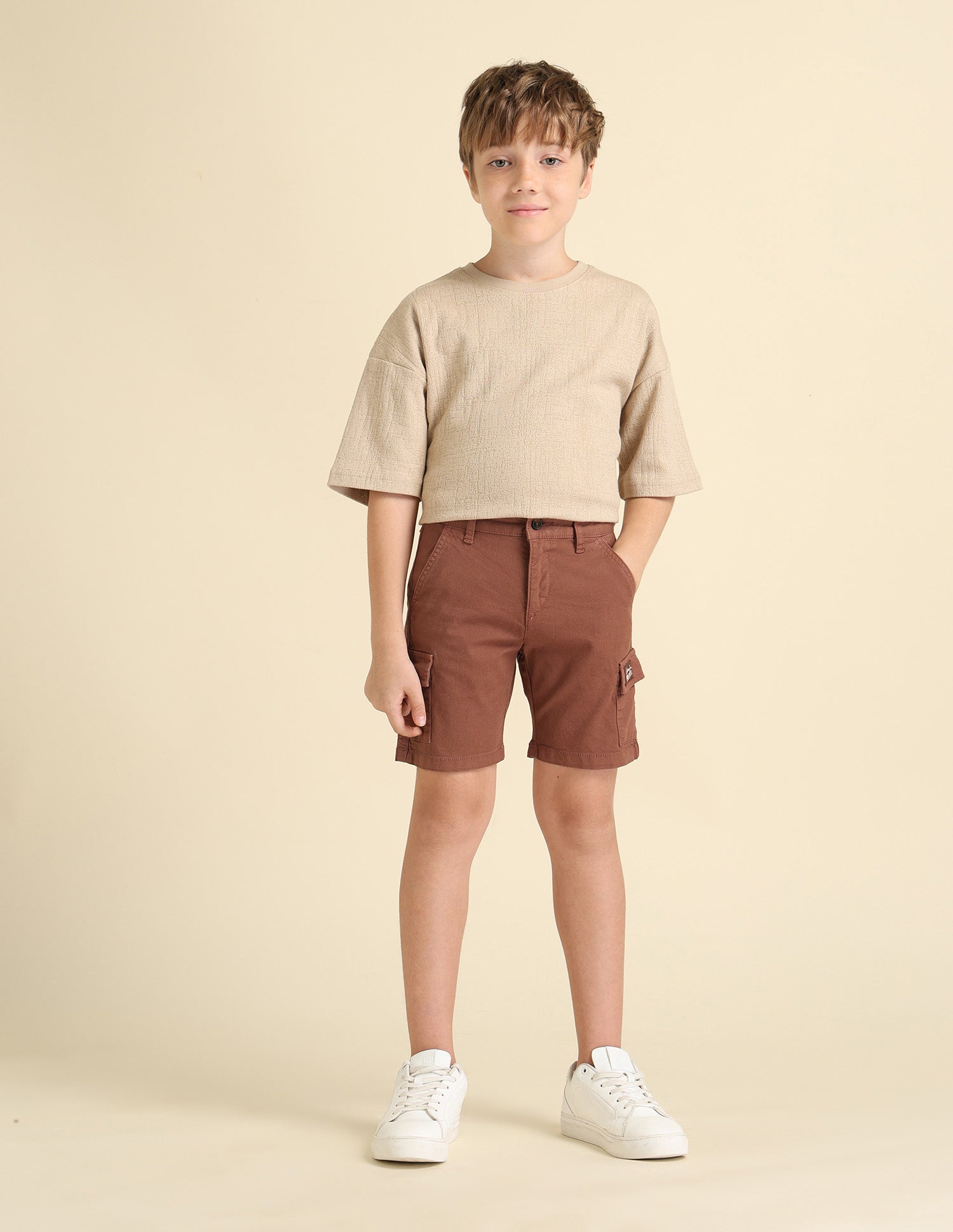 Boys Regular Fit Cargo Shorts Brown - U.S. POLO ASSN. | Large