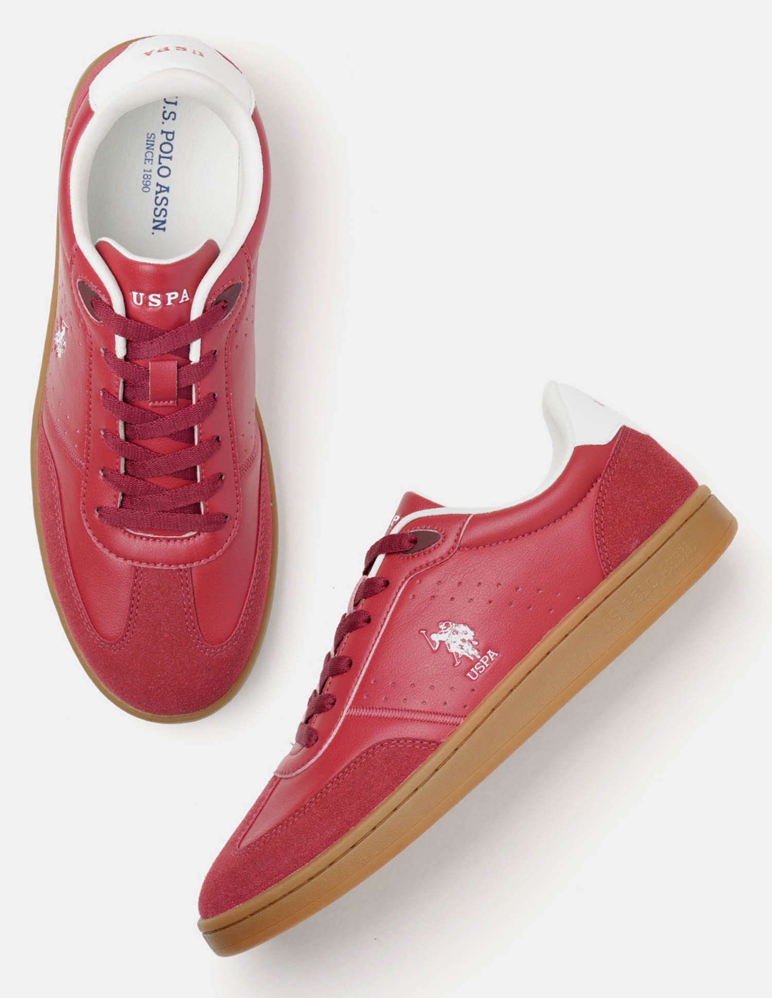 Men Cenik Colour Blocked Sneakers Red - U.S. Polo Assn. India | Large