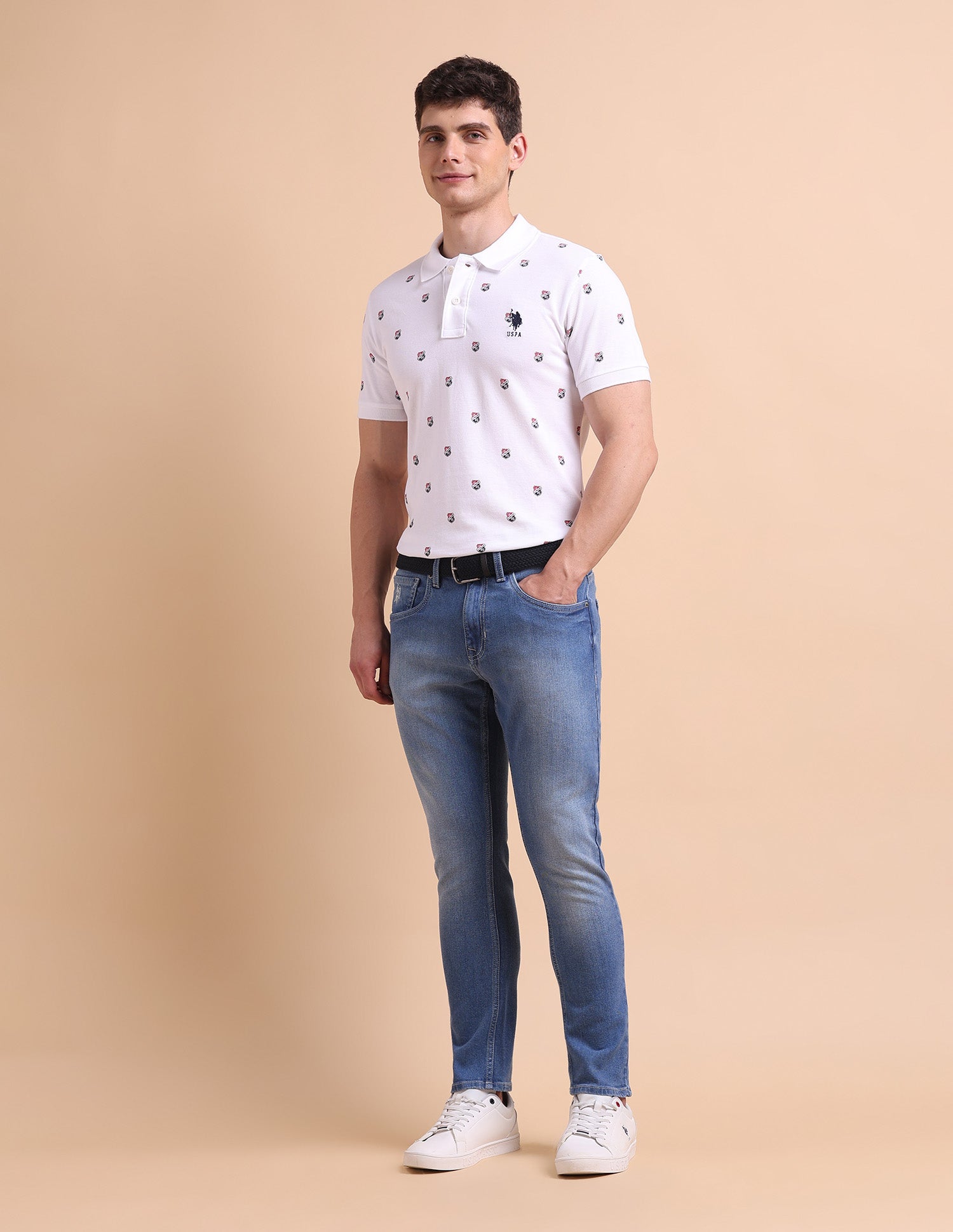 Henry Tapered Cropped Fit Blue Jeans Blue - U.S. POLO ASSN. | Large