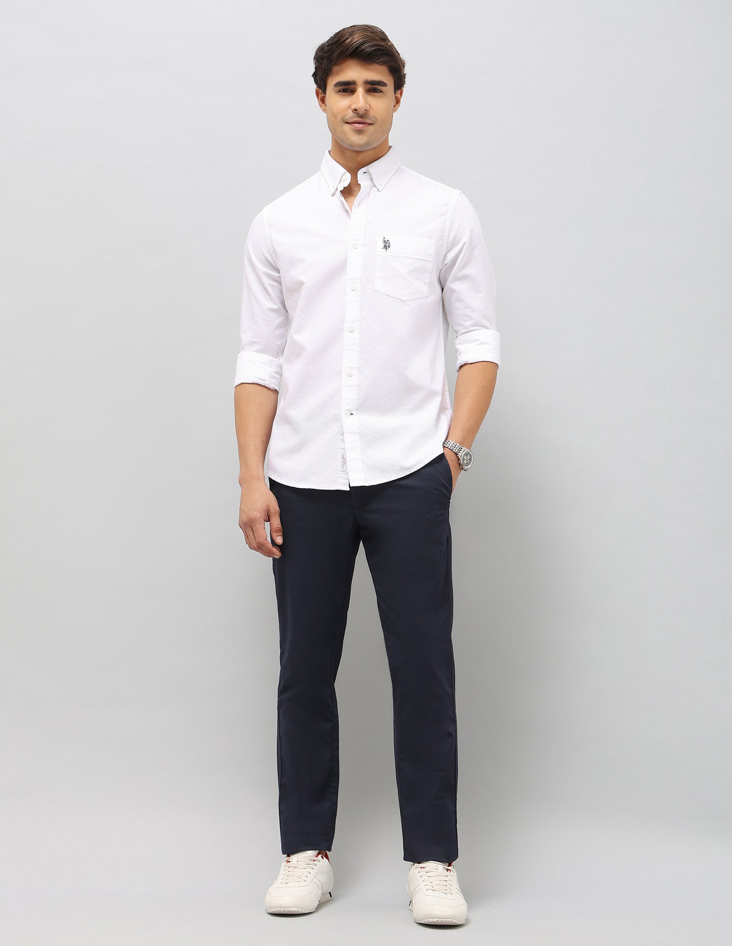 Oxford Tailored Fit Shirt White - U.S. Polo Assn. India | Large