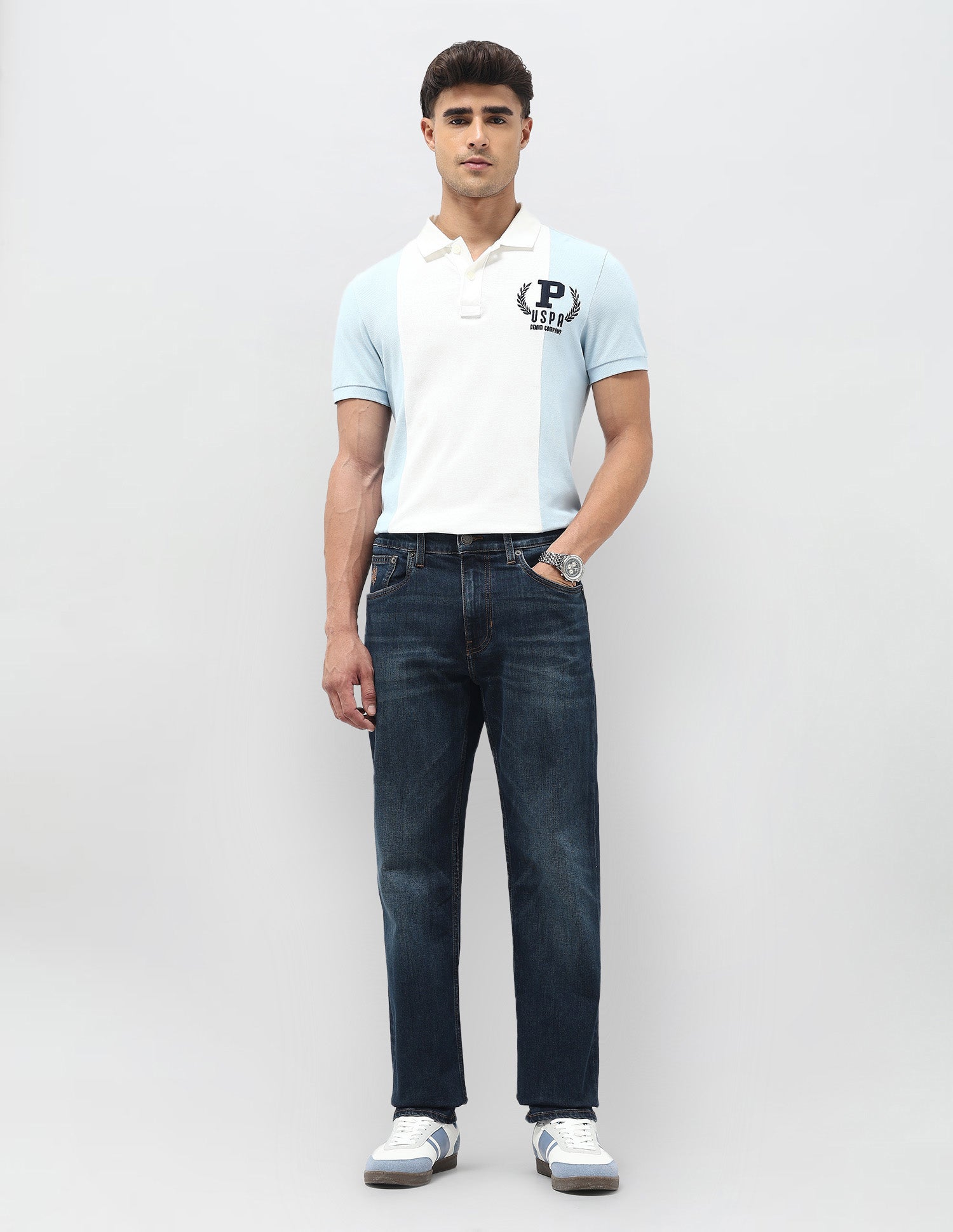 Harold Slim Straight Fit Blue Jeans Dark Blue - U.S. POLO ASSN. | Large