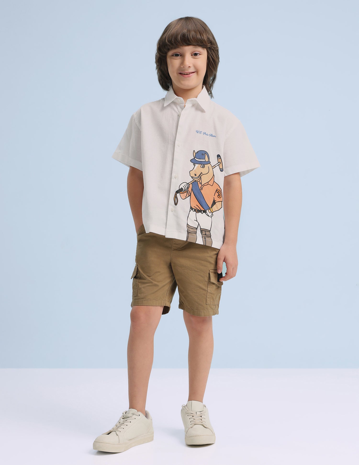 Graphic Printed Regular Fit Shirt White - U.S. Polo Assn. India | Large