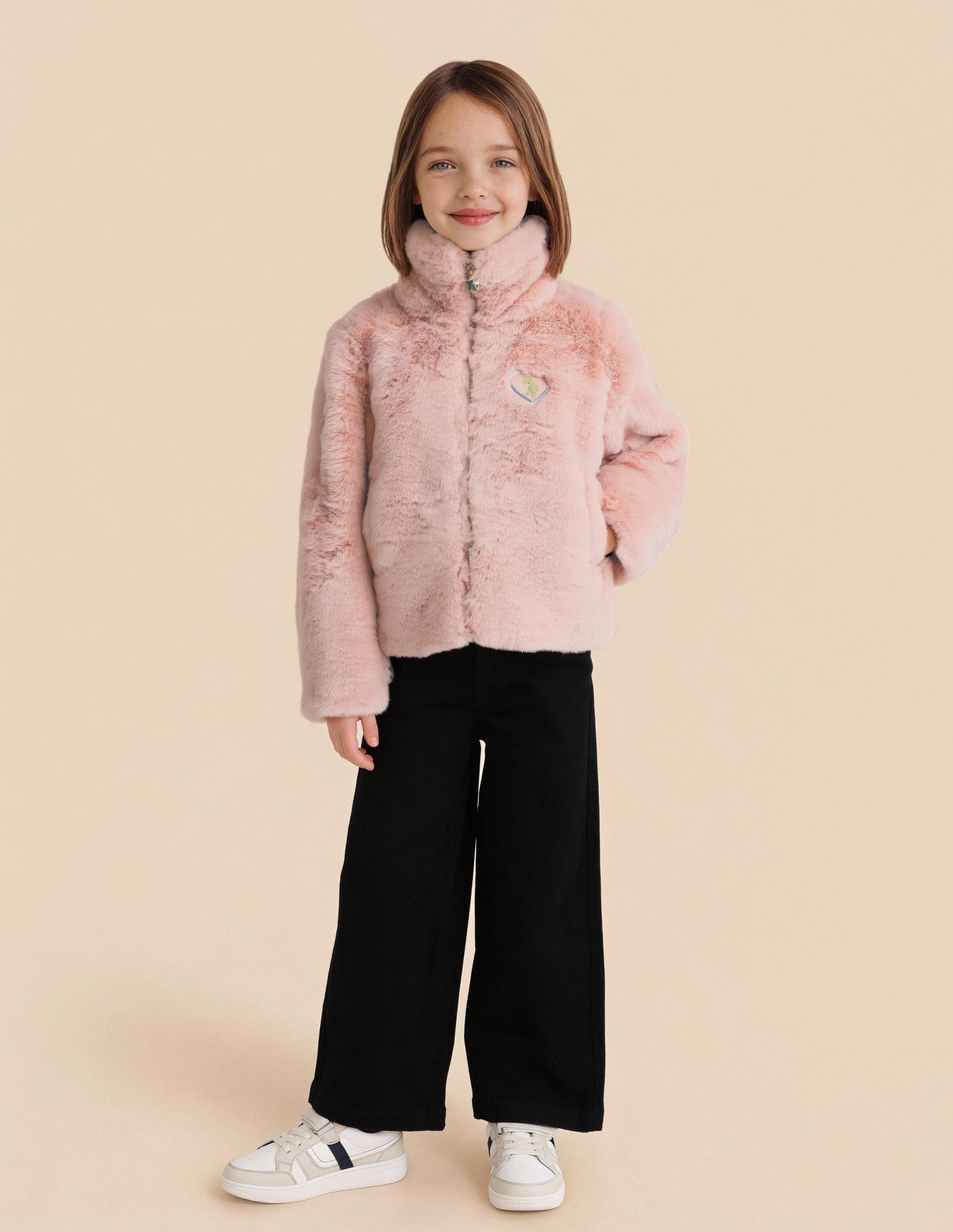 Girls Solid Comfort Fit Jacket Pink - U.S. Polo Assn. India | Large