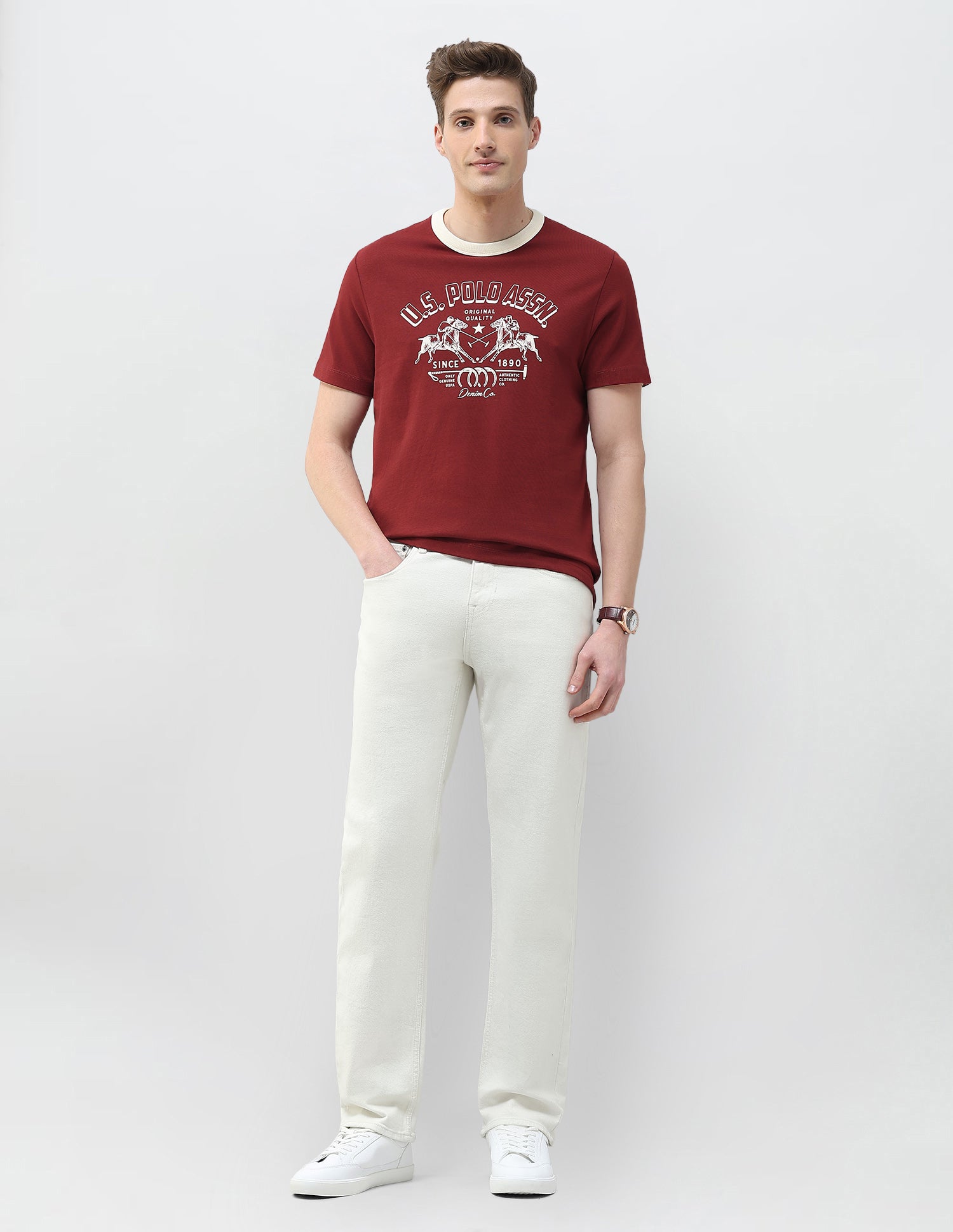 Motel On The Coast Muscle Fit T-Shirt Red - U.S. Polo Assn. India | Large