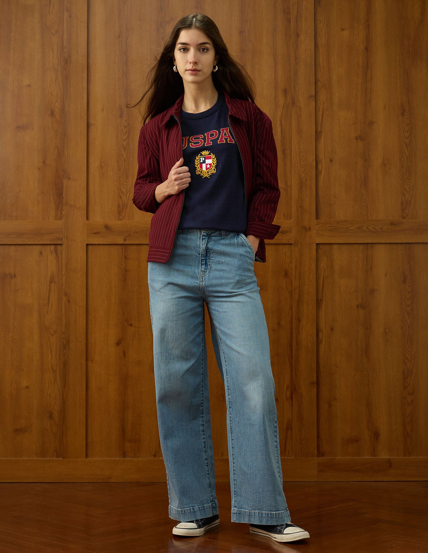 Appliqued Regular Fit Sweater Blue - U.S. POLO ASSN. | Large