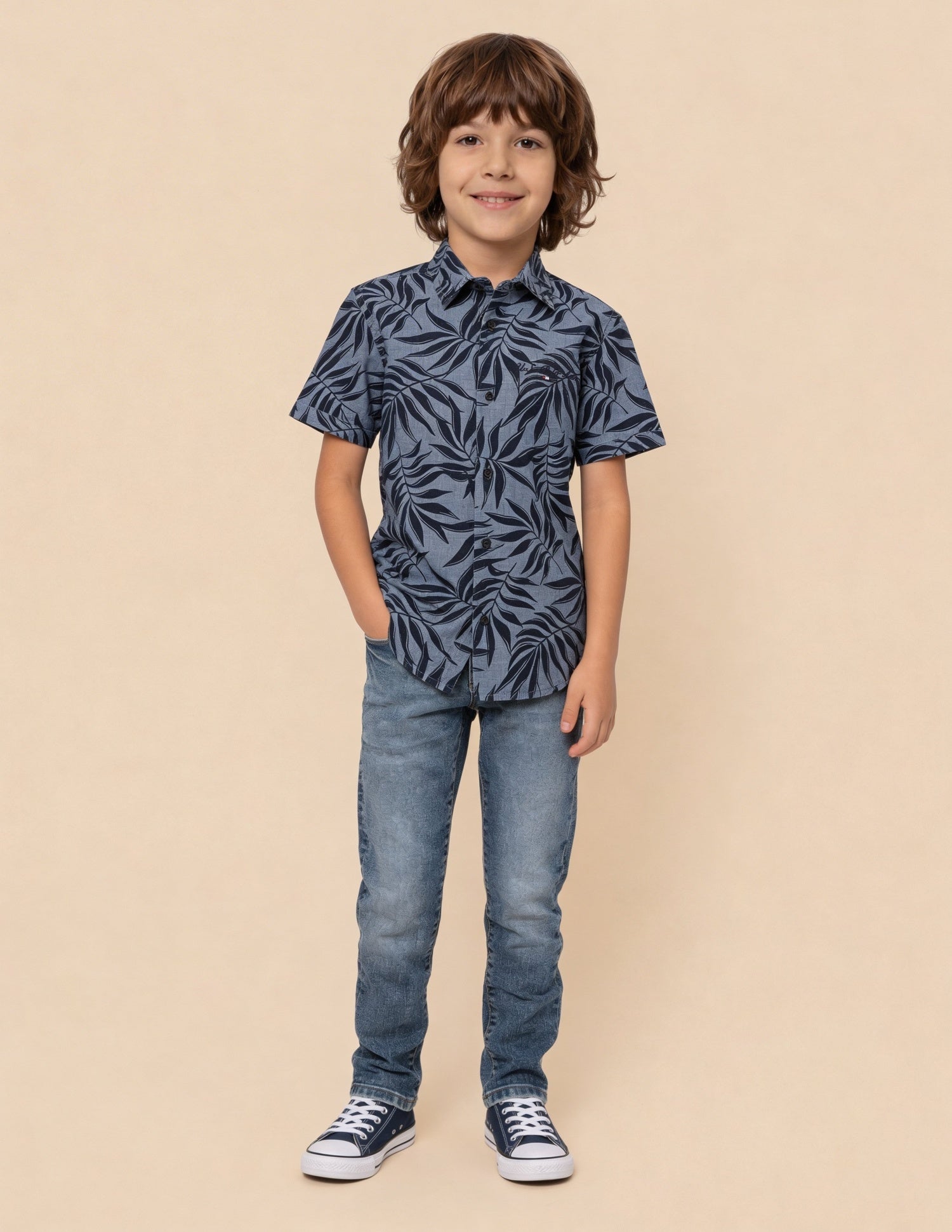 Tropical Printed Regular Fit Shirt Indigo - U.S. Polo Assn. India | Large