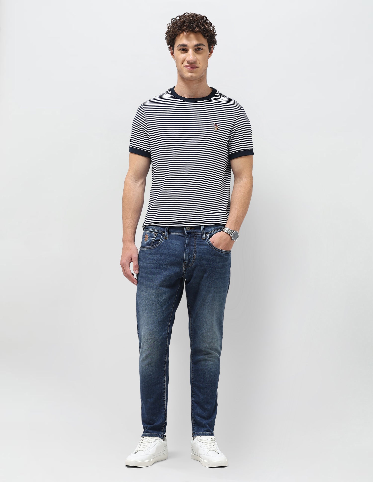 Henry Tapered Fit Blue Jeans Mid Blue - U.S. Polo Assn. India | Large