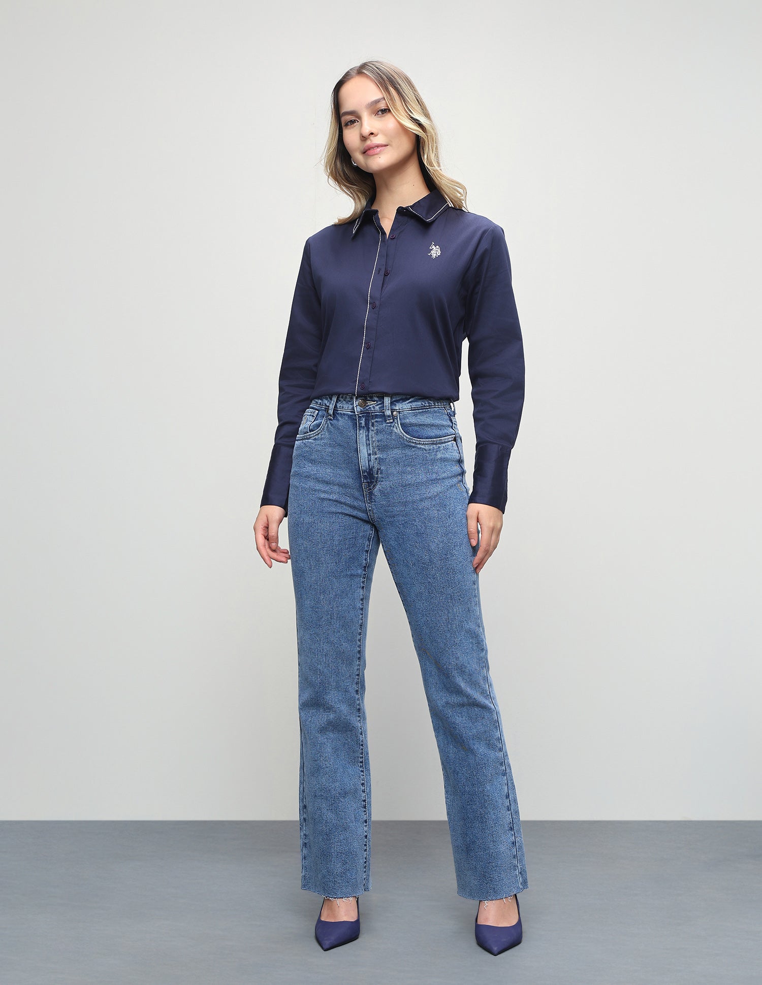 High Rise Bootcut Fit Jeans Dark Blue - U.S. Polo Assn. India | Large