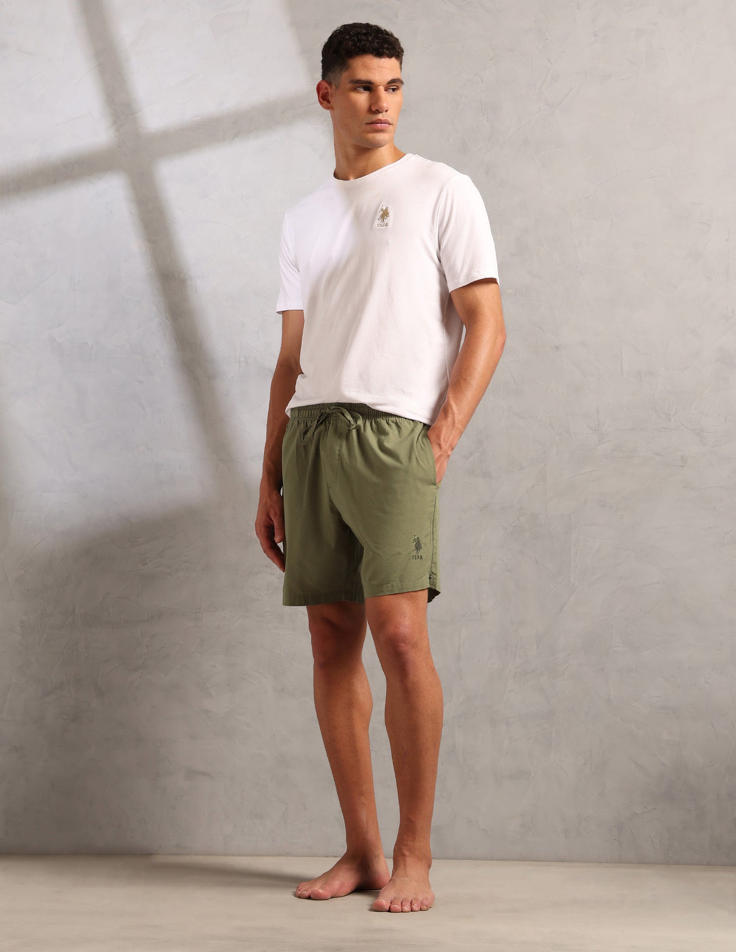 Cotton Linen PS001 Lounge Shorts - Pack Of 1 Sage - U.S. POLO ASSN. | Large