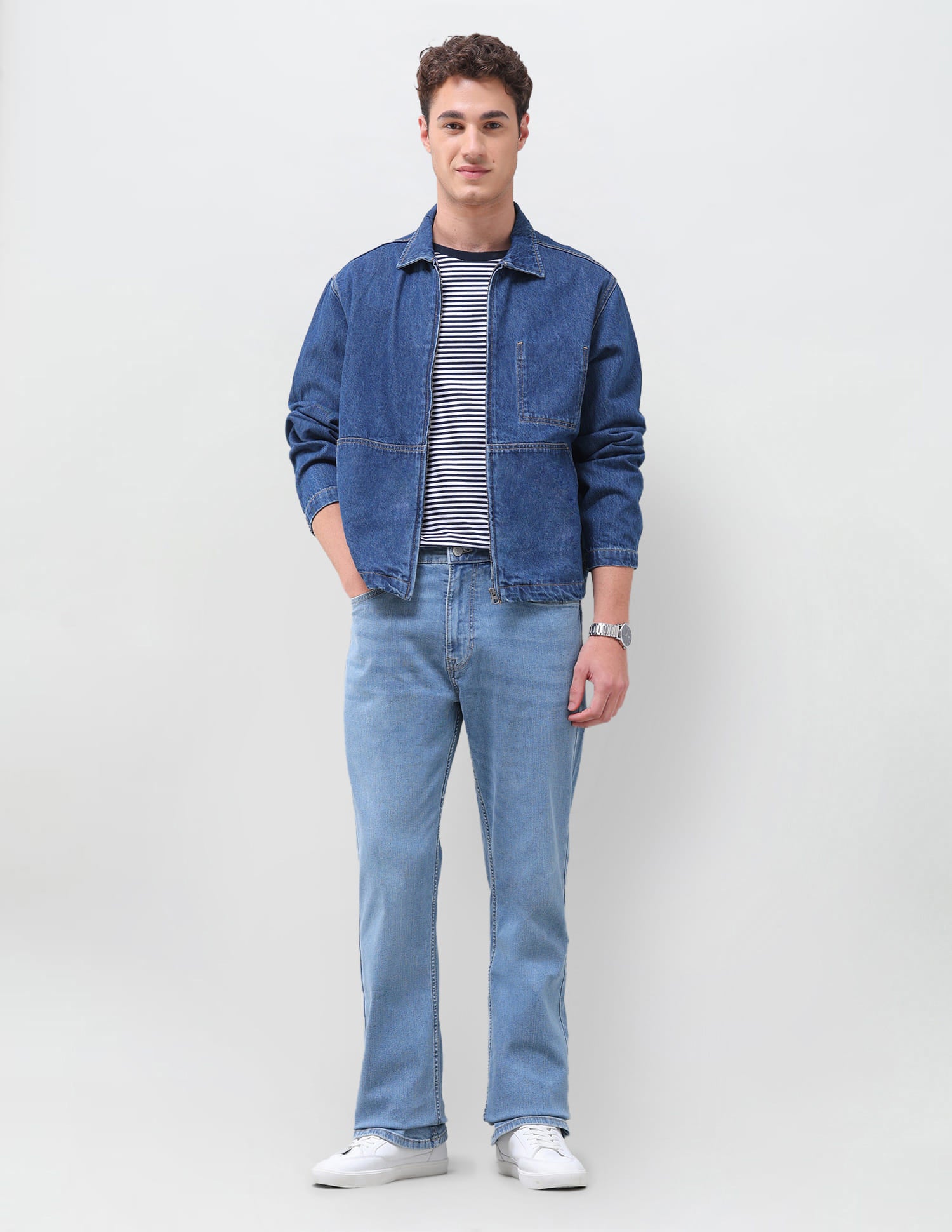 Solid Regular Fit Denim Jacket Indigo - U.S. Polo Assn. India | Large