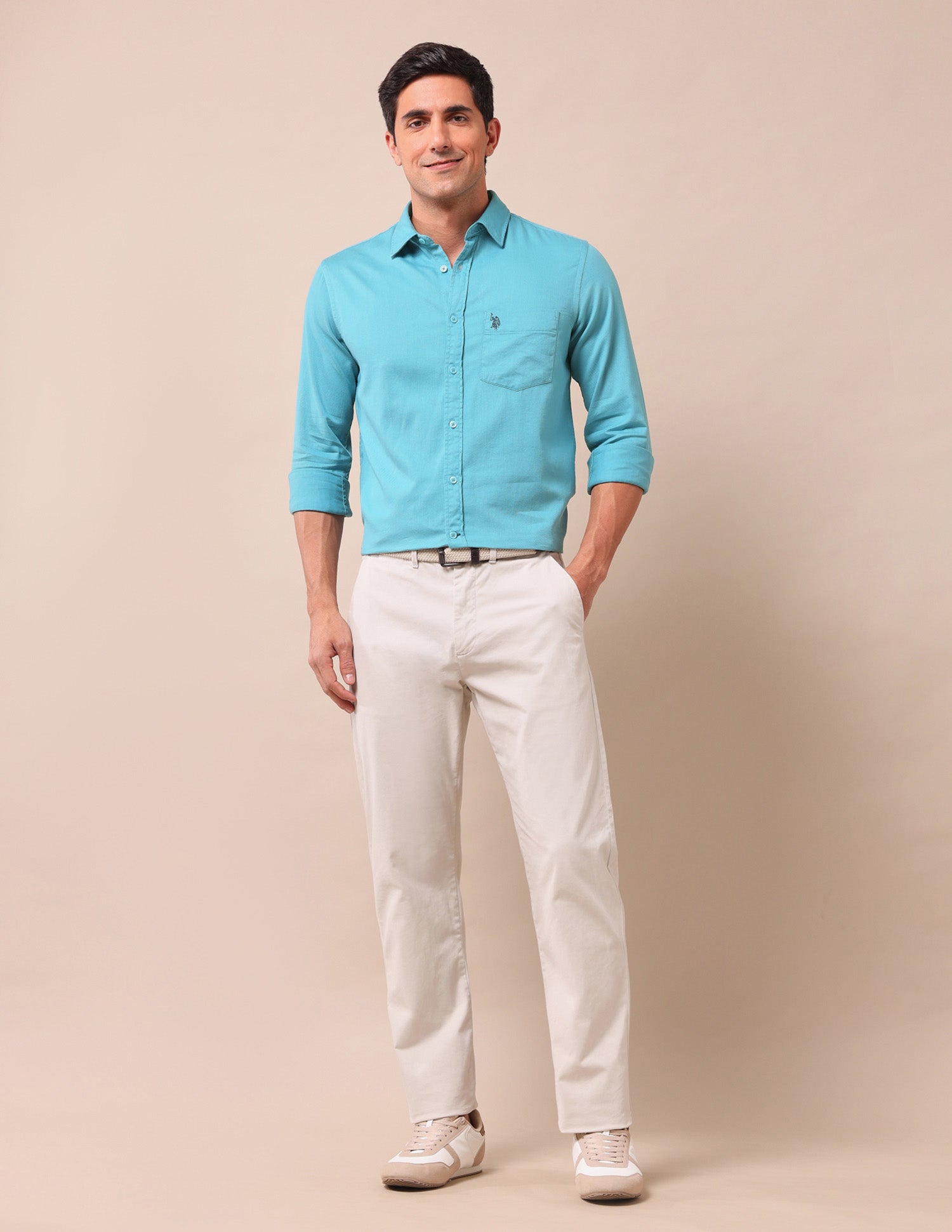 Solid Regular Shirt Teal - U.S. Polo Assn. India | Large