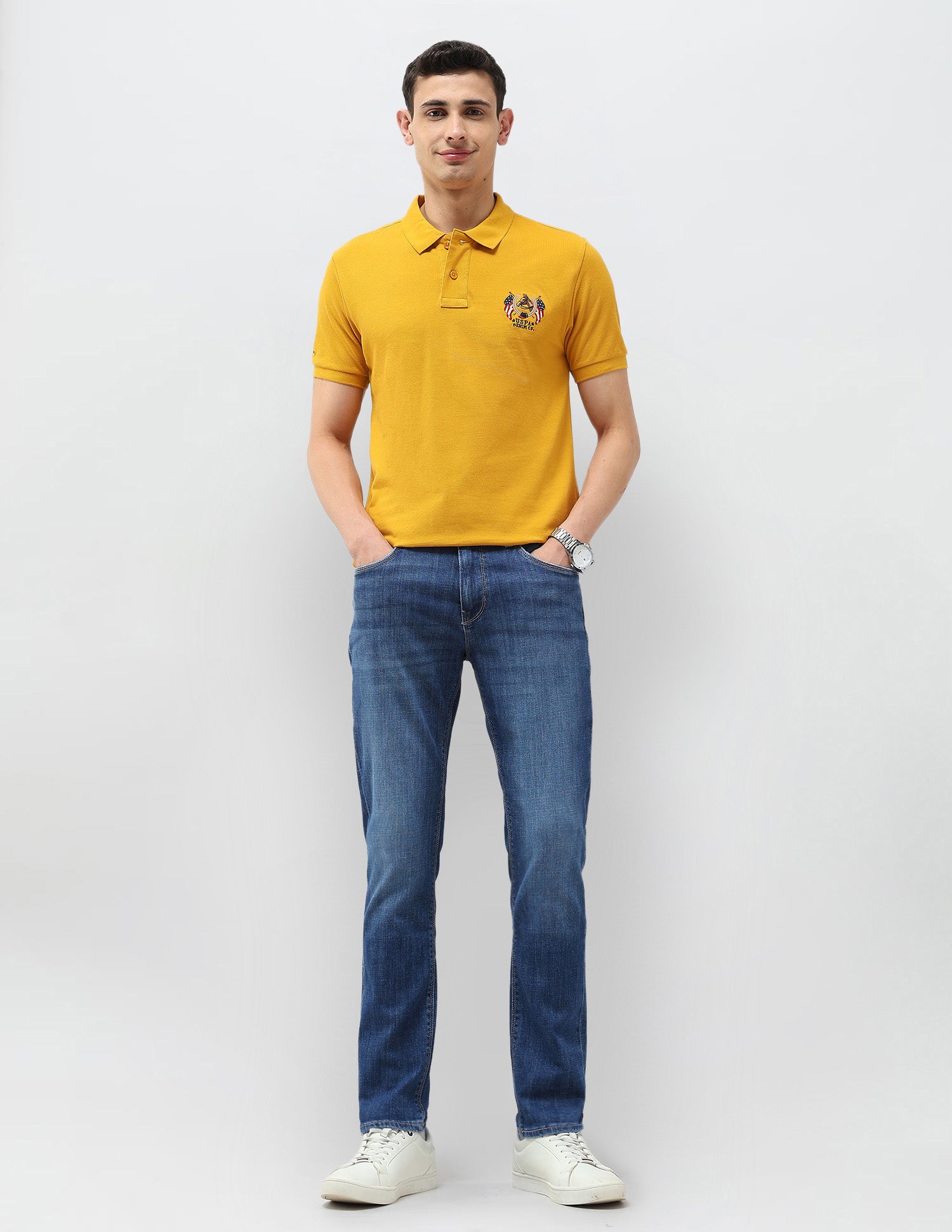 Brandon Slim Tapered Fit Blue Jeans Blue - U.S. POLO ASSN. | Large