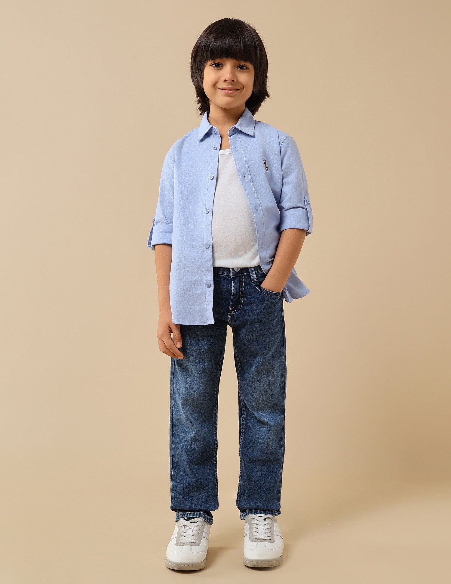 Boys Relaxed Fit Whiskered Jeans Wash - U.S. POLO ASSN. | Large