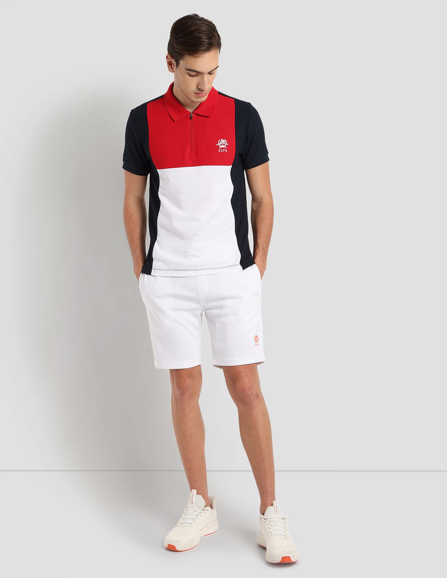 Panelled Sport Polo Shirt Navy - U.S. Polo Assn. India | Large