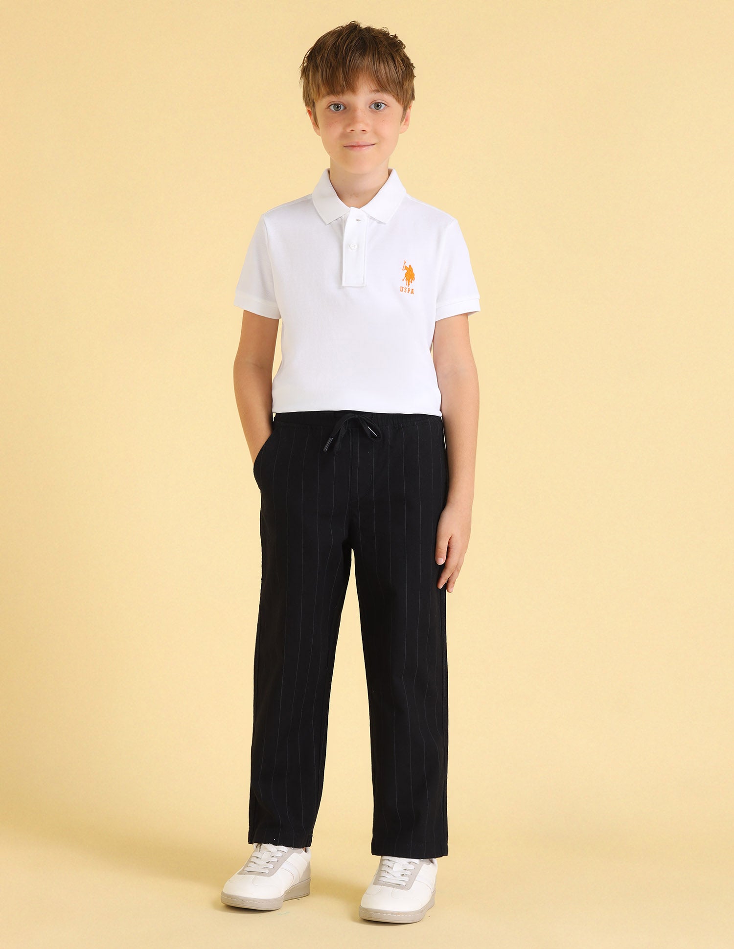 UKTRO0214 BLACK Boys Trousers Black - U.S. POLO ASSN. | Large