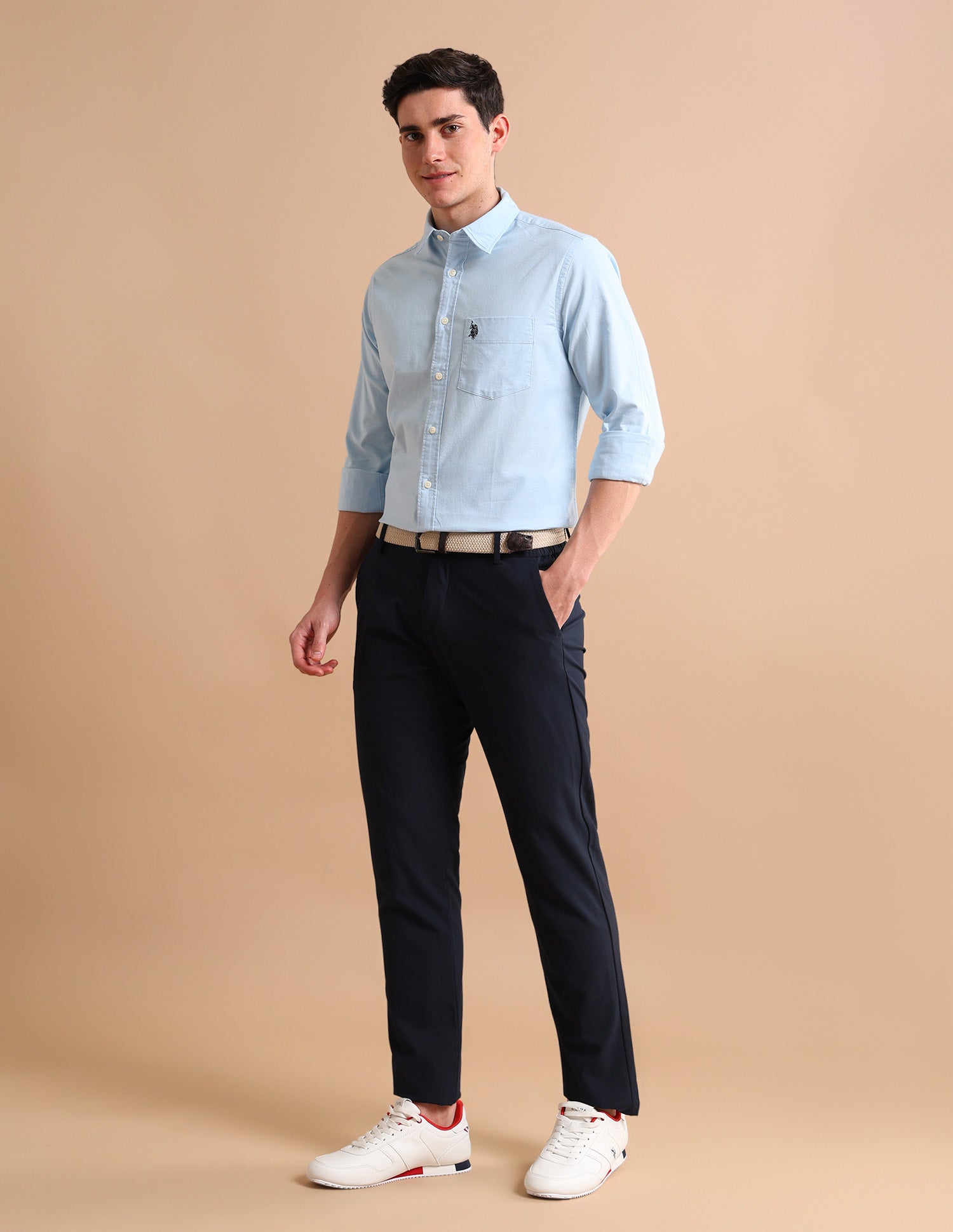 Stretchy Twill Shirt Light Blue - U.S. POLO ASSN. | Large