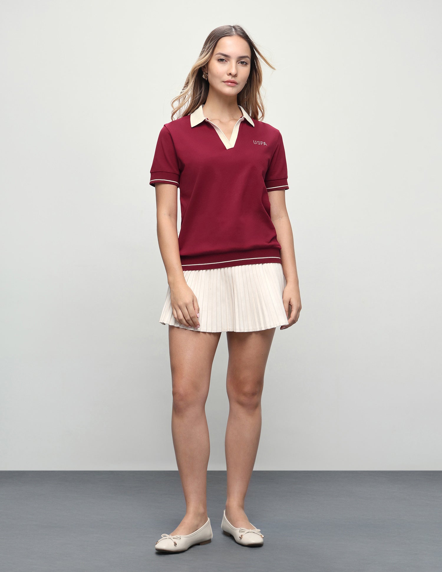 Solid Relaxed Fit Polo Shirt Dark Red - U.S. Polo Assn. India | Large