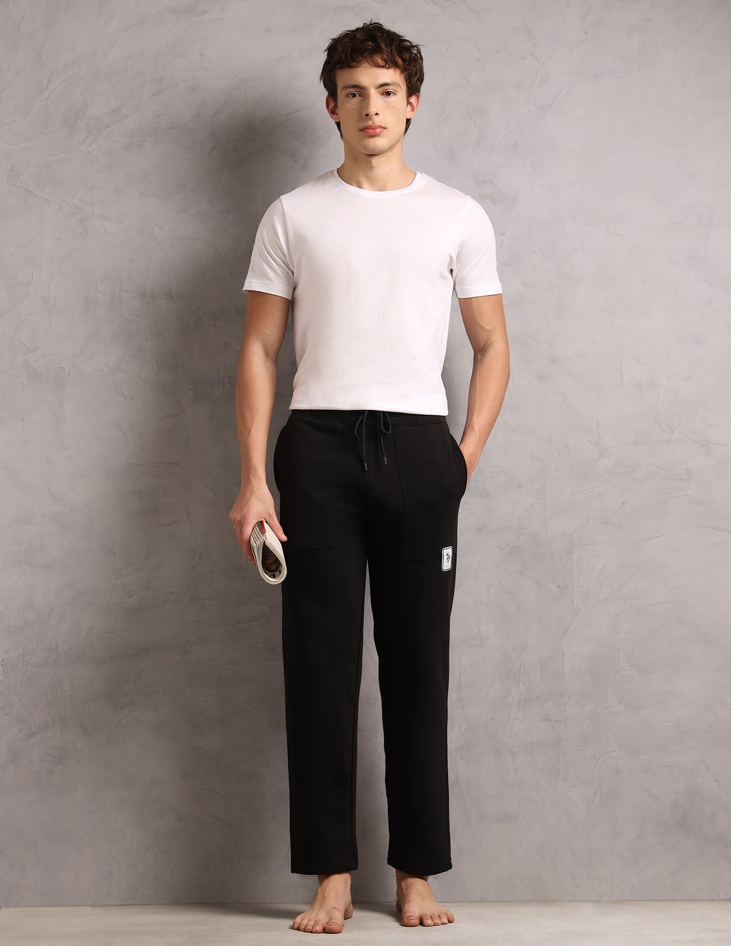 Mid Rise Comfort Fit OR006-PL Lounge Pants - Pack Of 1 Black - U.S. Polo Assn. India | Large