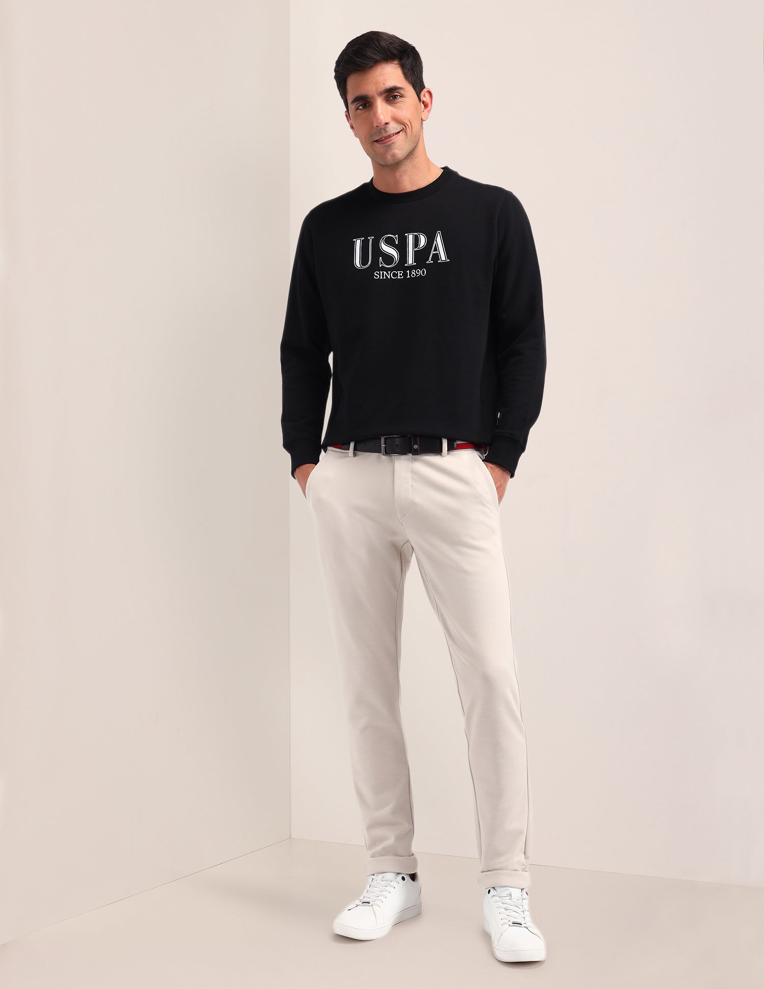 Brand Printed Regular Fit Sweatshirt Black - U.S. POLO ASSN. | Large