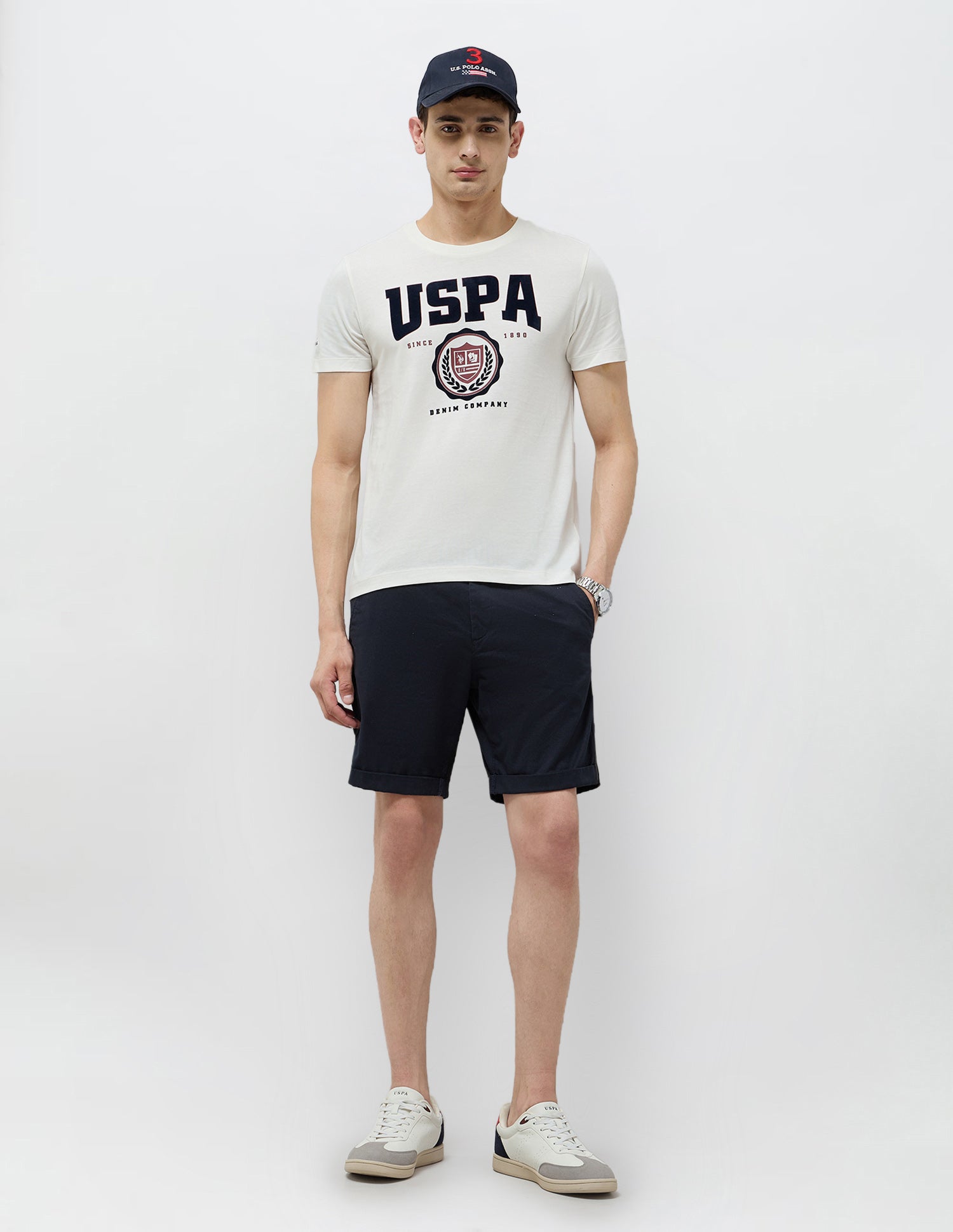 Brand Printed Regular Fit T-Shirt Off White - U.S. POLO ASSN. | Large