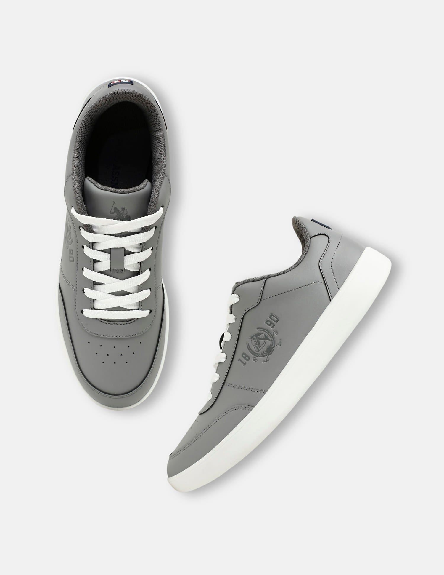 Men Lumen Solid Sneakers Light Grey - U.S. Polo Assn. India | Large