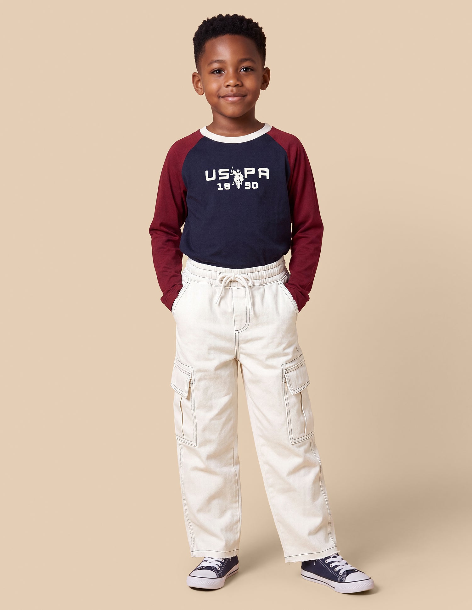 Baggy Fit White Cargo Jeans White - U.S. Polo Assn. India | Large
