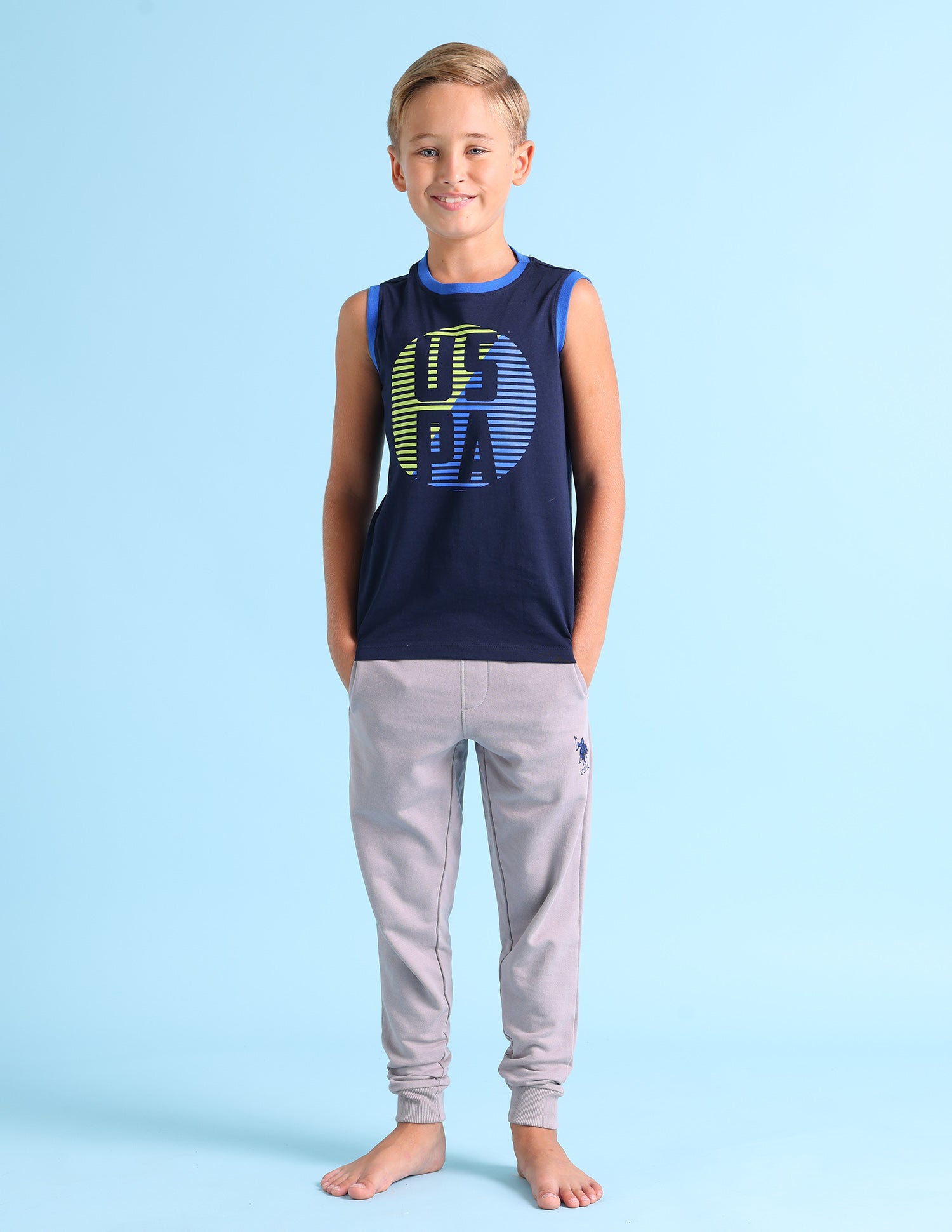 Brand Print Cotton IKEB Lounge T-Shirt - Pack Of 1 Navy - U.S. POLO ASSN. | Large