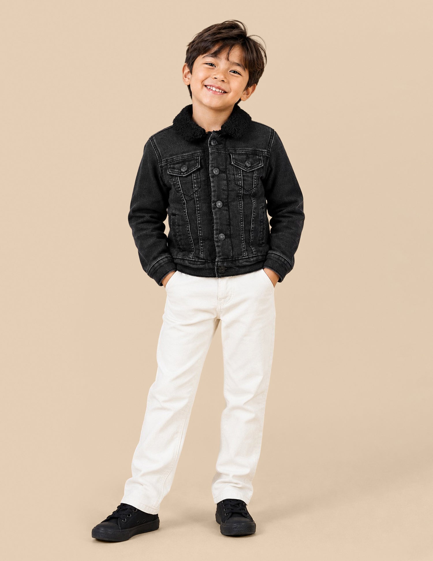 Solid Regular Fit Denim Jacket Black - U.S. Polo Assn. India | Large