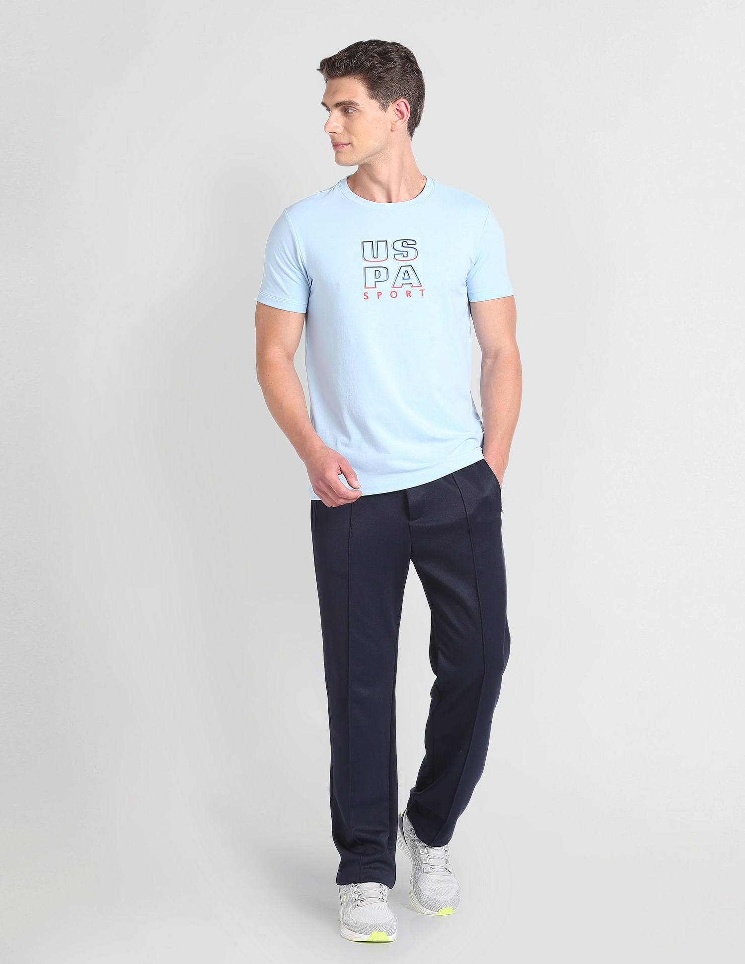Slim Fit Brand Print T-Shirt Blue - U.S. Polo Assn. India | Large