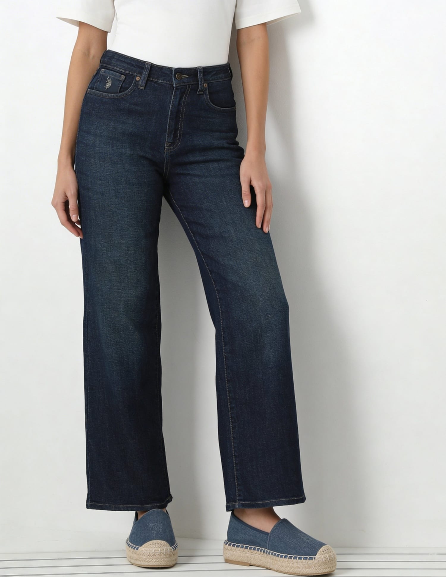 High Rise Straight Fit Jeans Blue - U.S. Polo Assn. India | Large