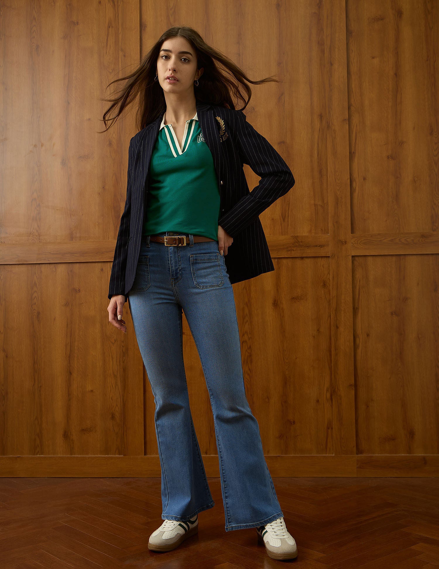 High Rise Extreme Flared Fit Jeans Blue - U.S. POLO ASSN. | Large