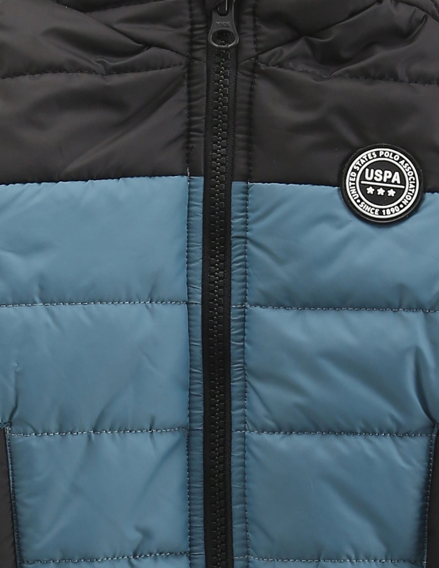 Boys Colour Block Puffer Jacket Teal - U.S. POLO ASSN. | Large