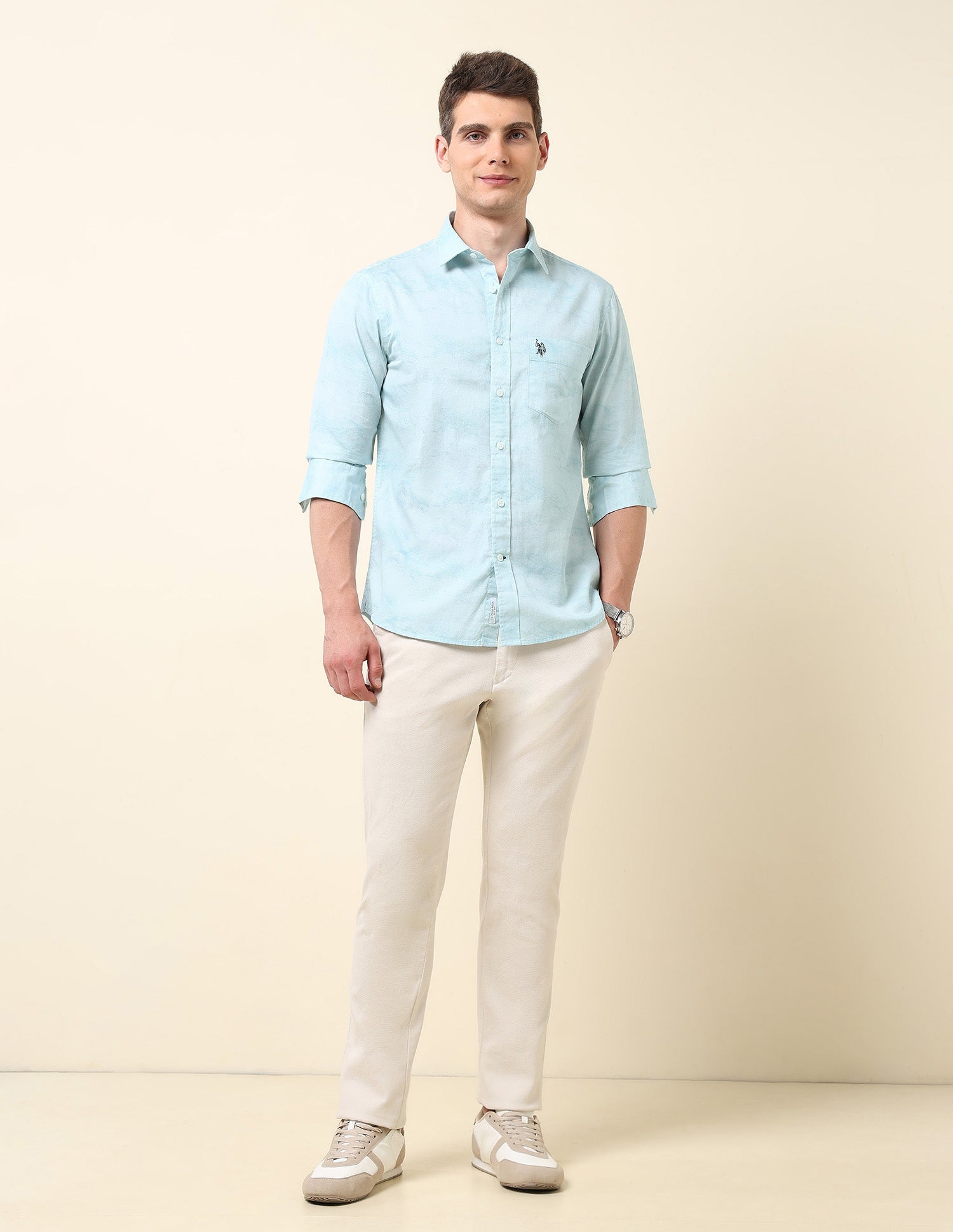 Abstract Printed Twill Shirt Blue - U.S. Polo Assn. India | Large