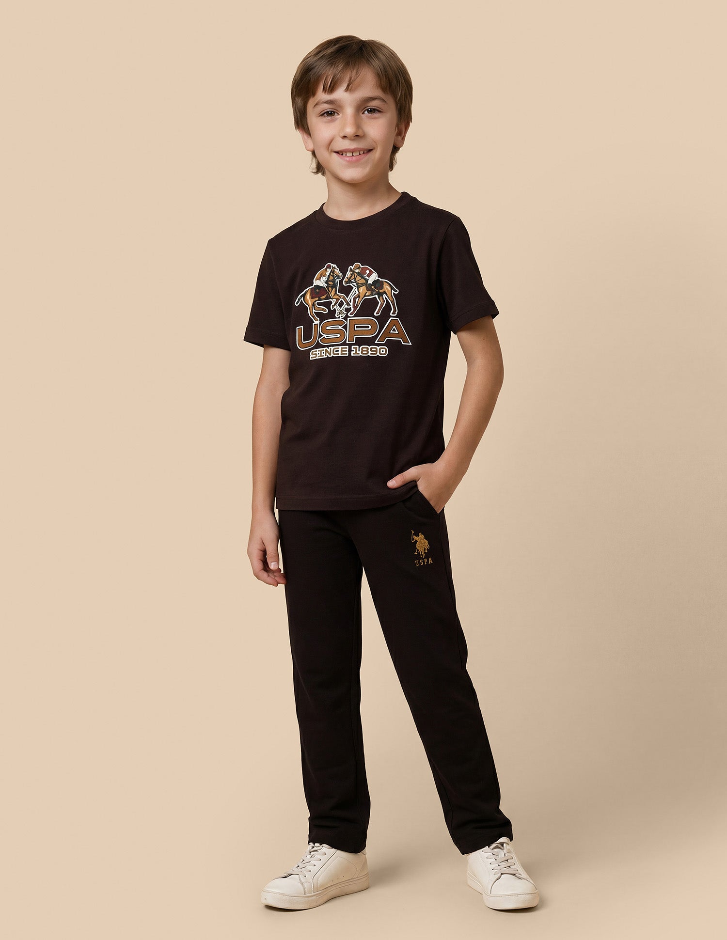 Graphic Brand Printed Regular Fit T-Shirt Dark Brown - U.S. Polo Assn. India | Large