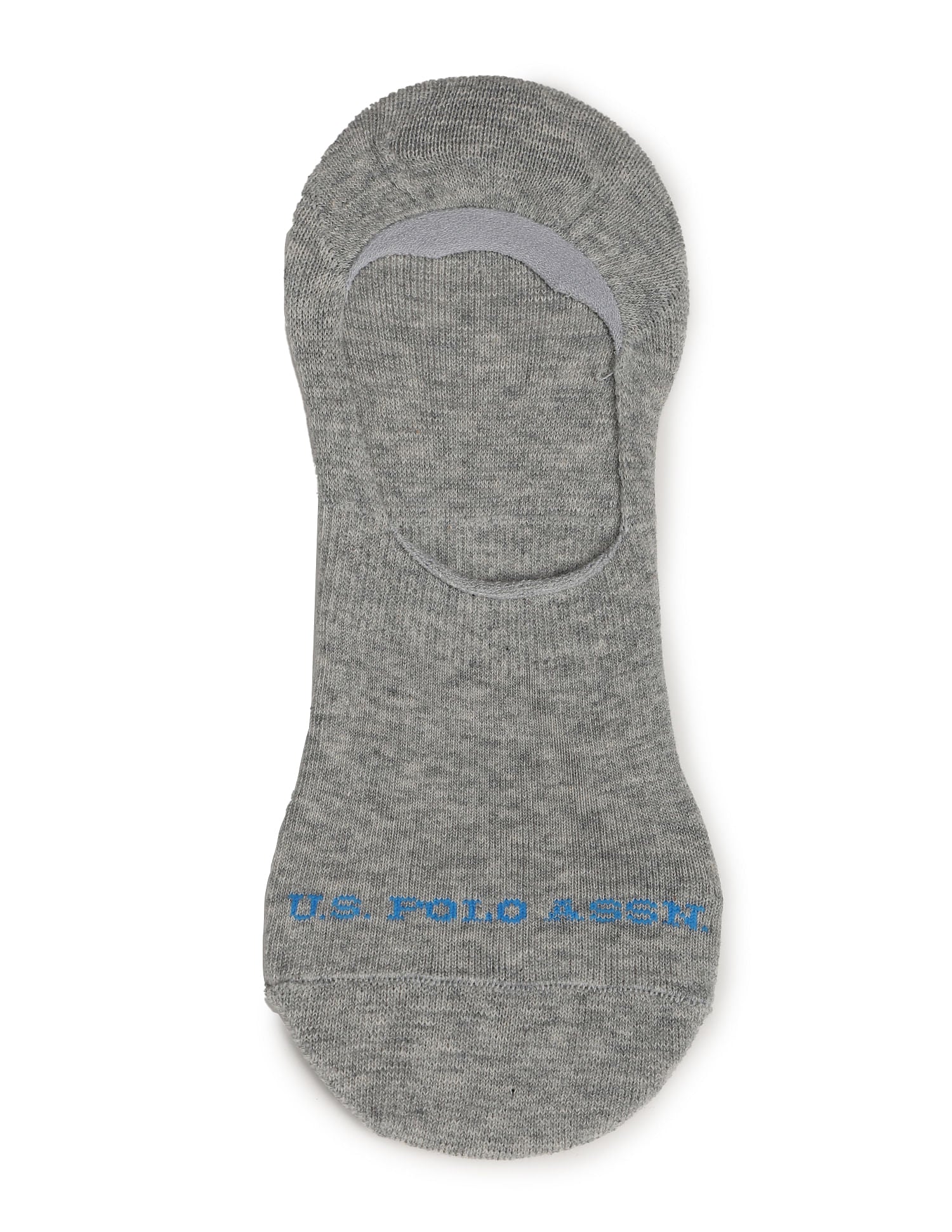 Silicone Grip No Show I646 Socks - Pack Of 3 Light Grey - U.S. POLO ASSN. | Large